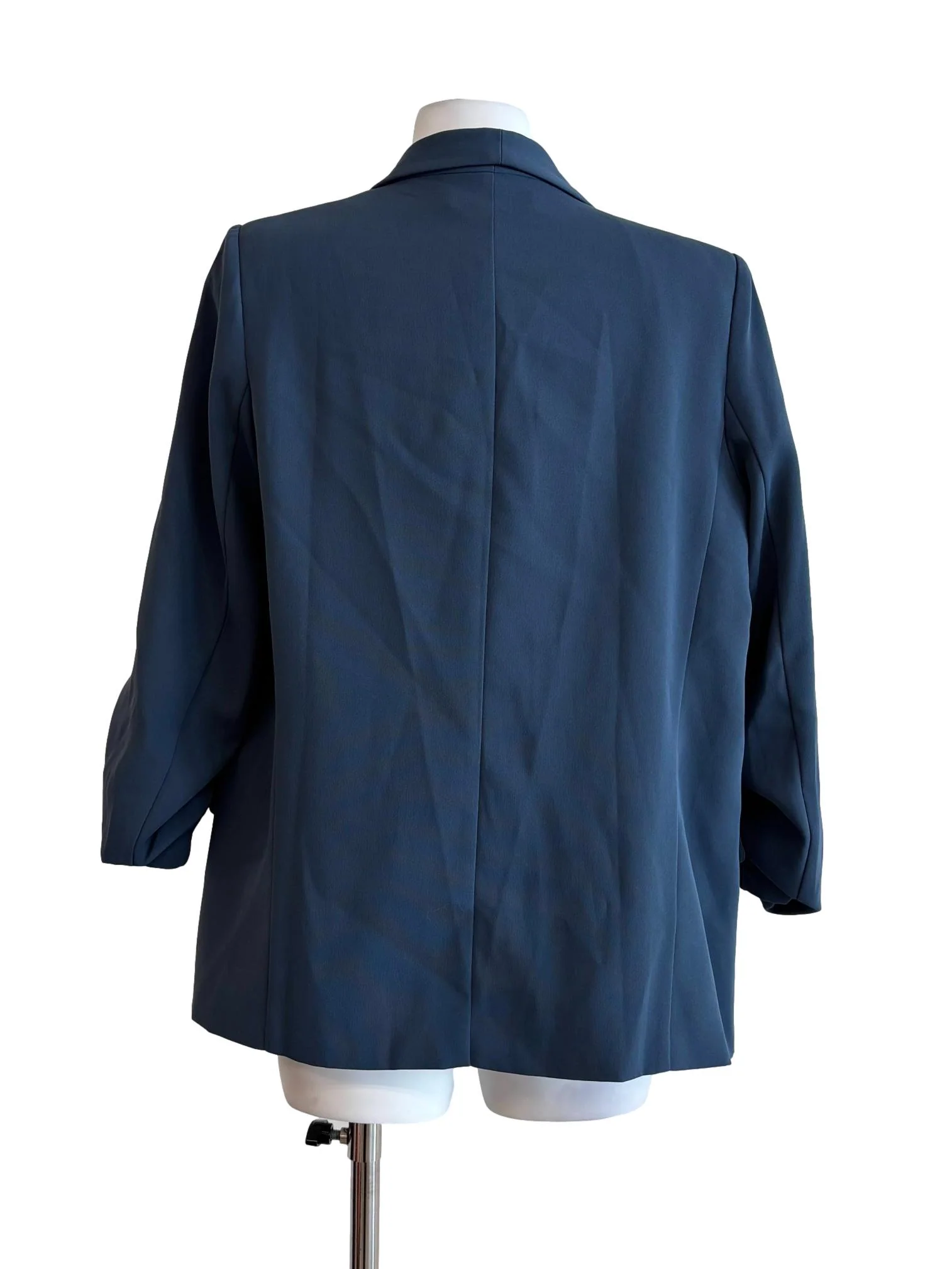 Lapis Blue Buttonless Scrunch Sleeve Blazer - Image 2