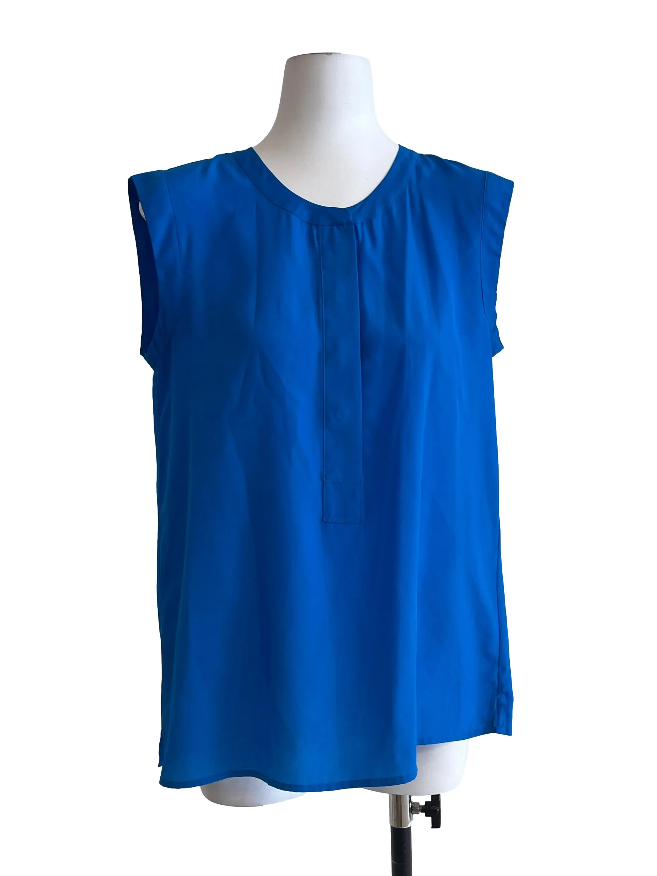 Lapis Blue Round Sleeveless Top