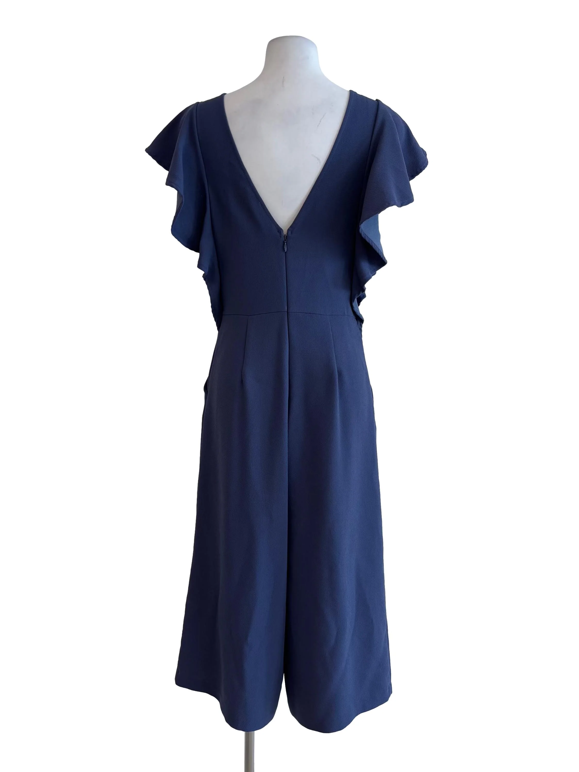 Lapis Blue Ruffle Sleeve Jumpsuit - Image 2