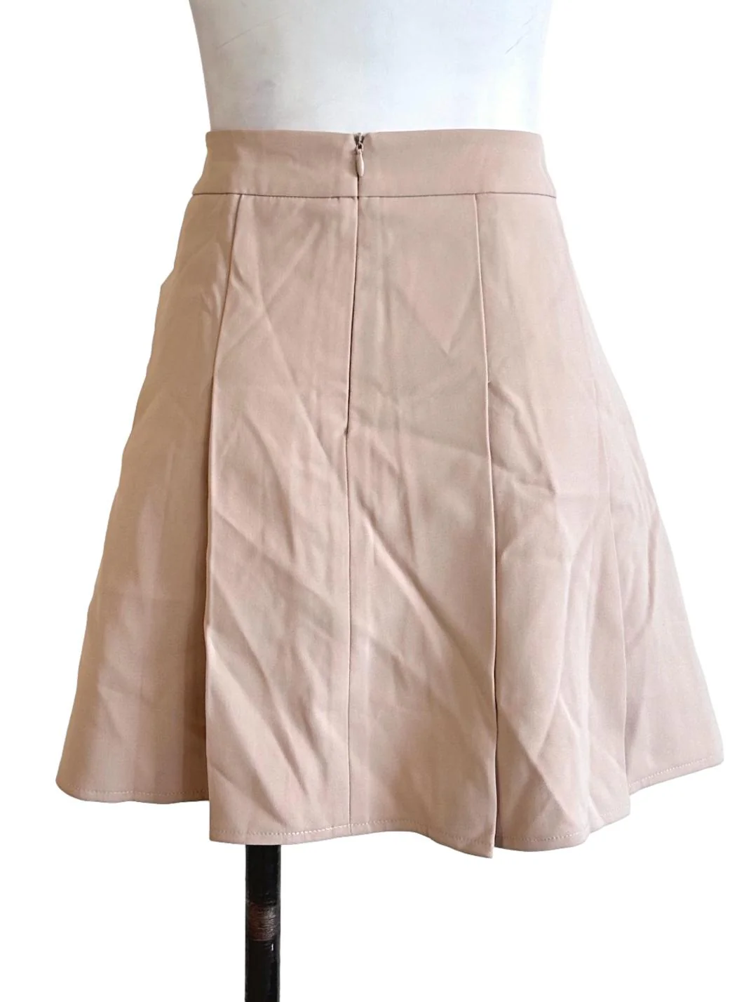 Latte Beige Box Pleated Skirt - Image 2