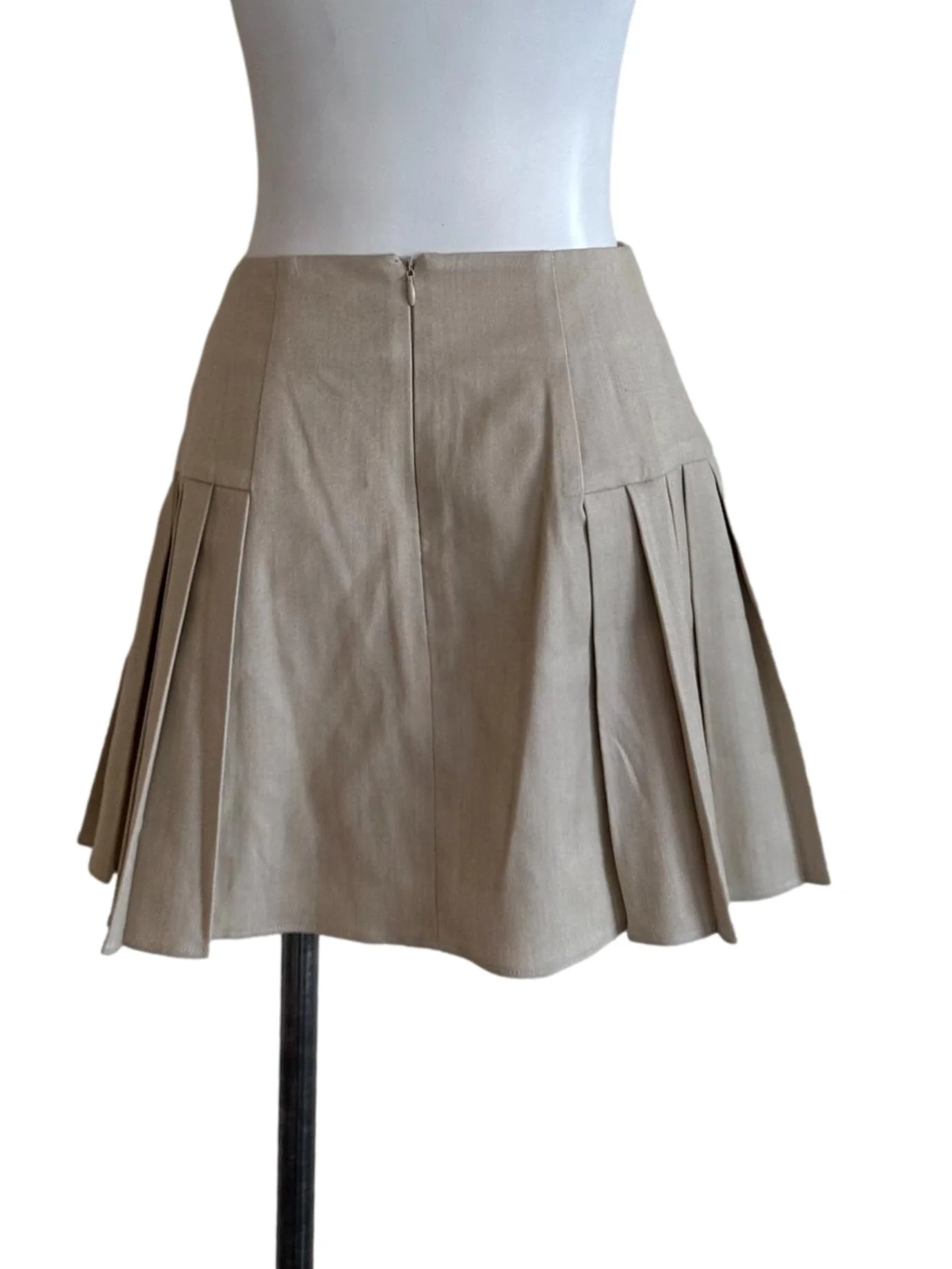 Latte Beige Side Pleated Skorts - Image 2