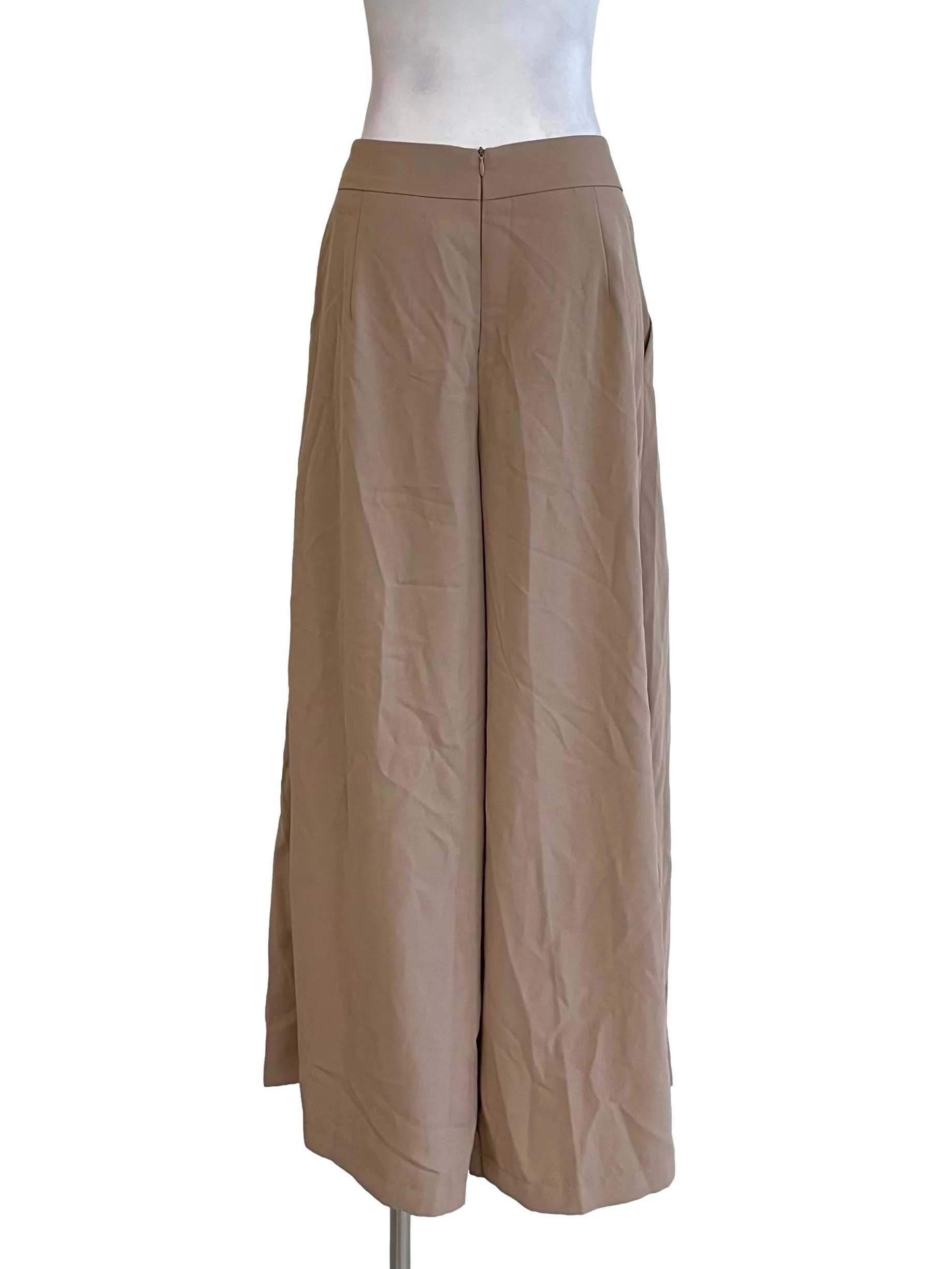 Latte Pleated Wide Pants - Image 2