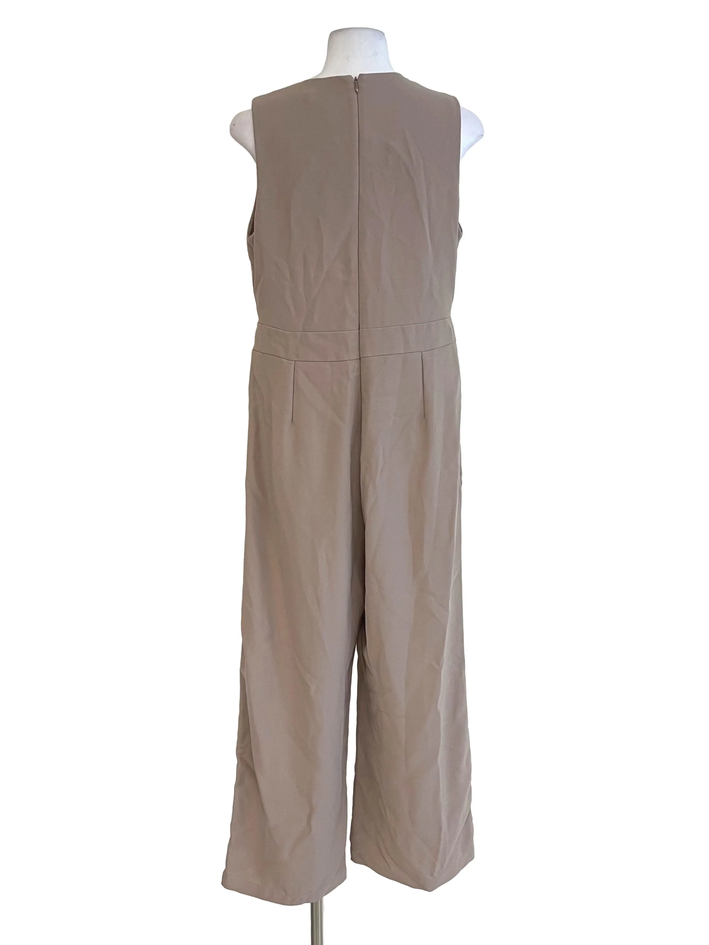 Latte V Neck Formal Jumpsuit - Image 2