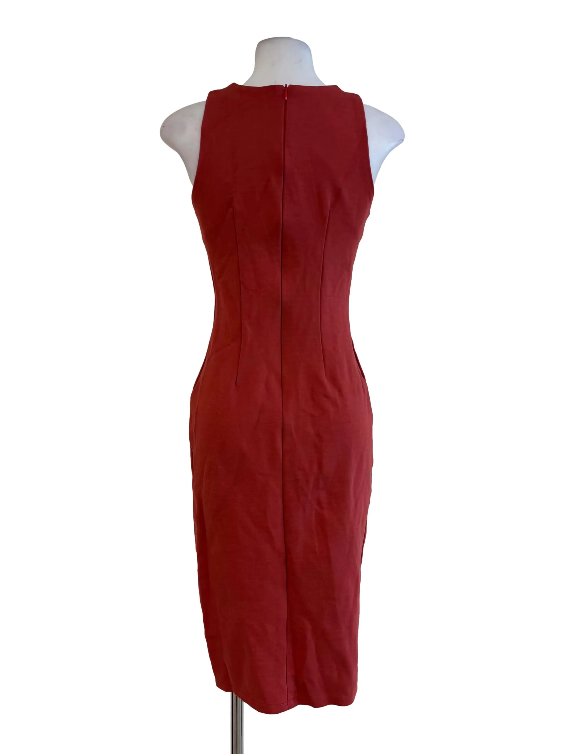 Lava Red Sleeveless Pencil Dress - Image 2