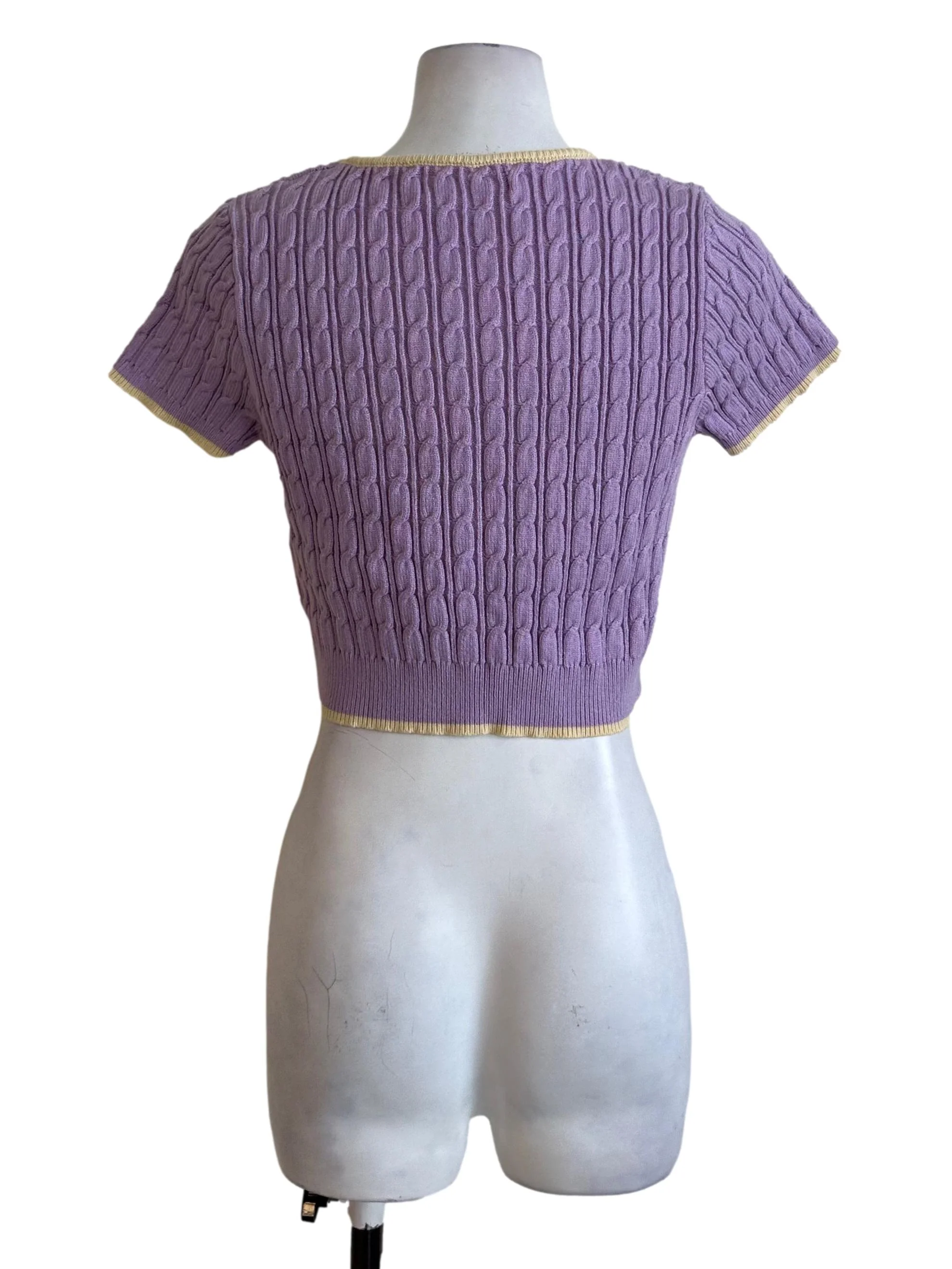 Lavendar Purple Knit Tee Top - Image 2