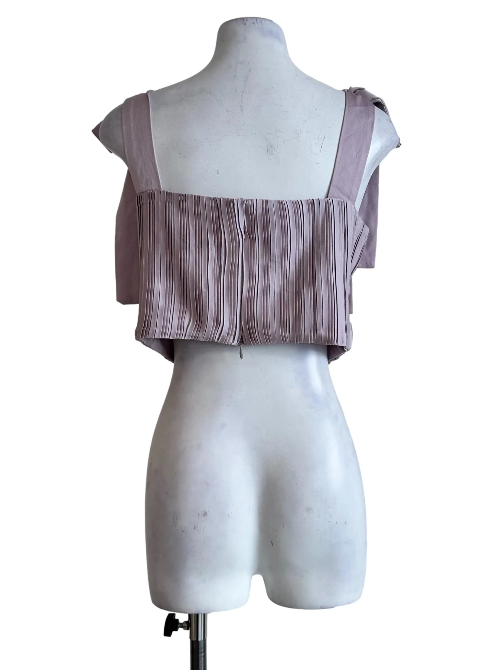Lavendar Purple Pleated Sleeveless Top - Image 2