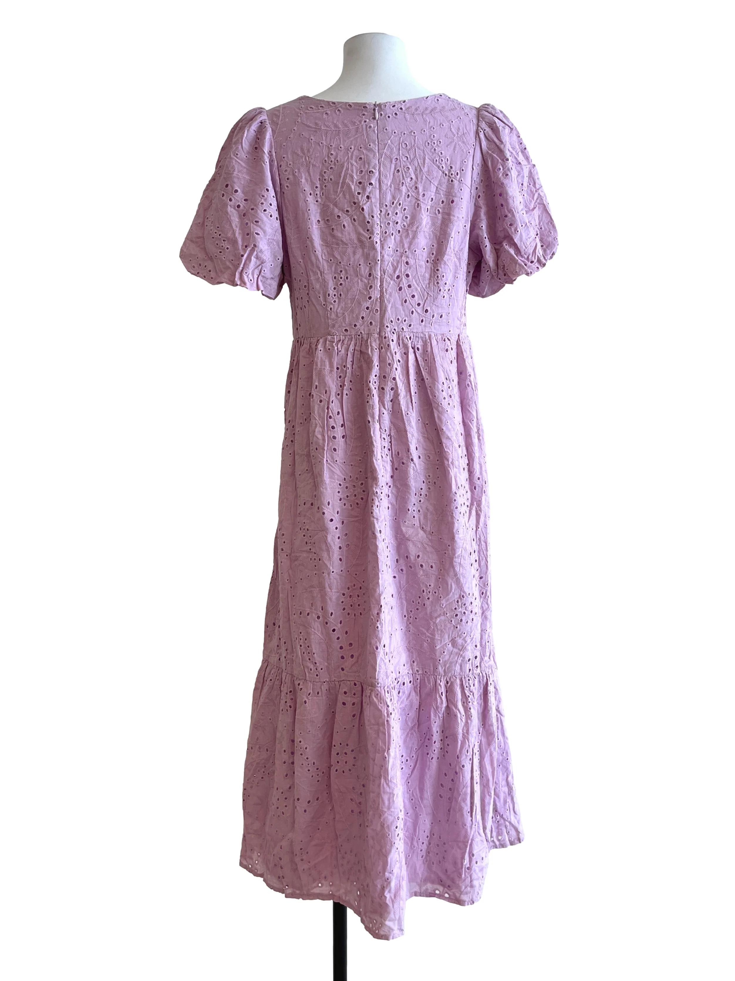 Lavender Purple Square Shirt Sleeve Dress - Image 2