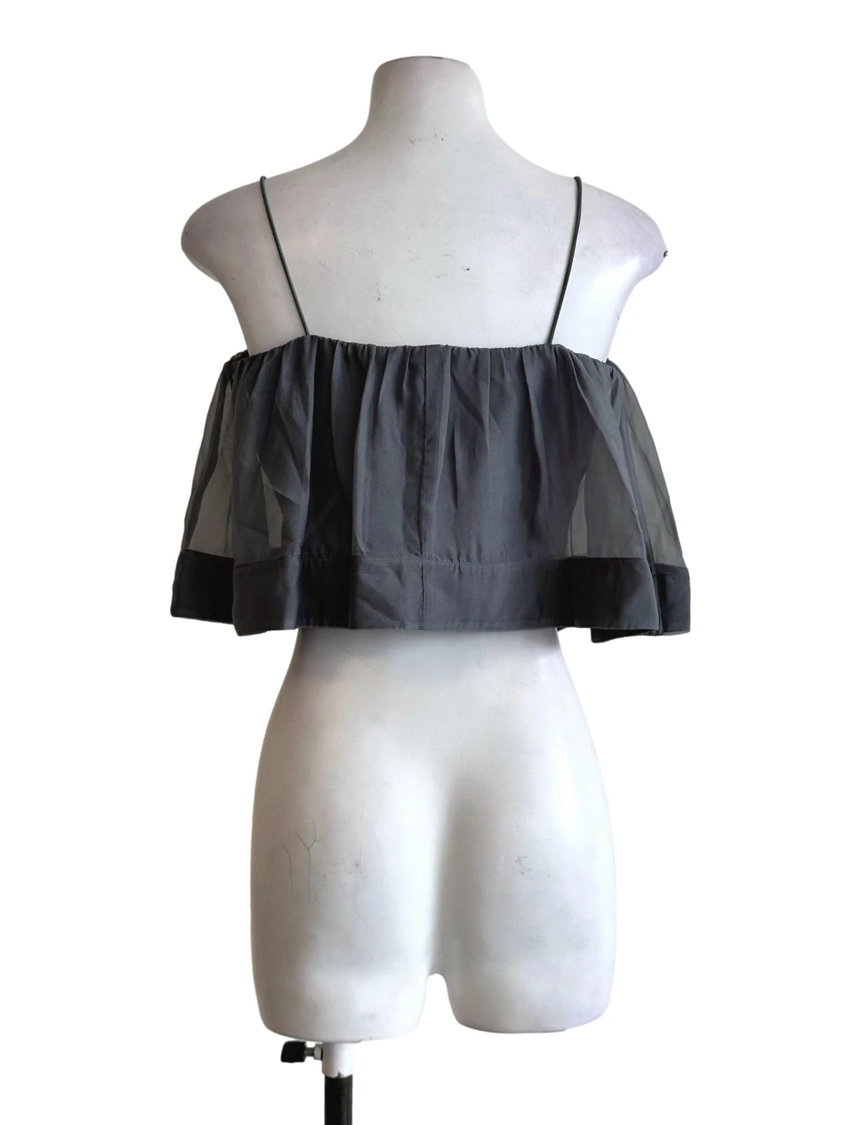 Lead Grey Padded Sleeveless Top - Image 2