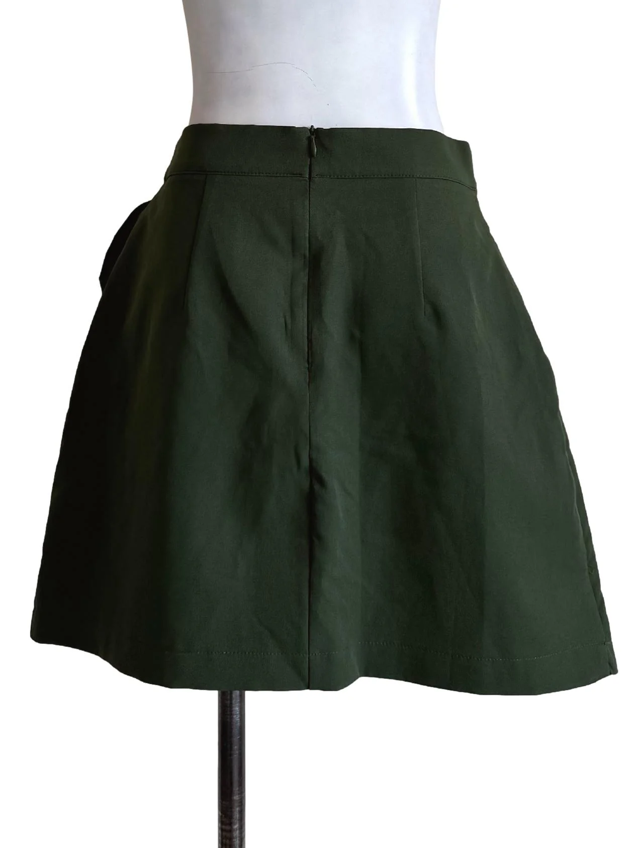 Leaf Green Front Button Skirt - Image 2