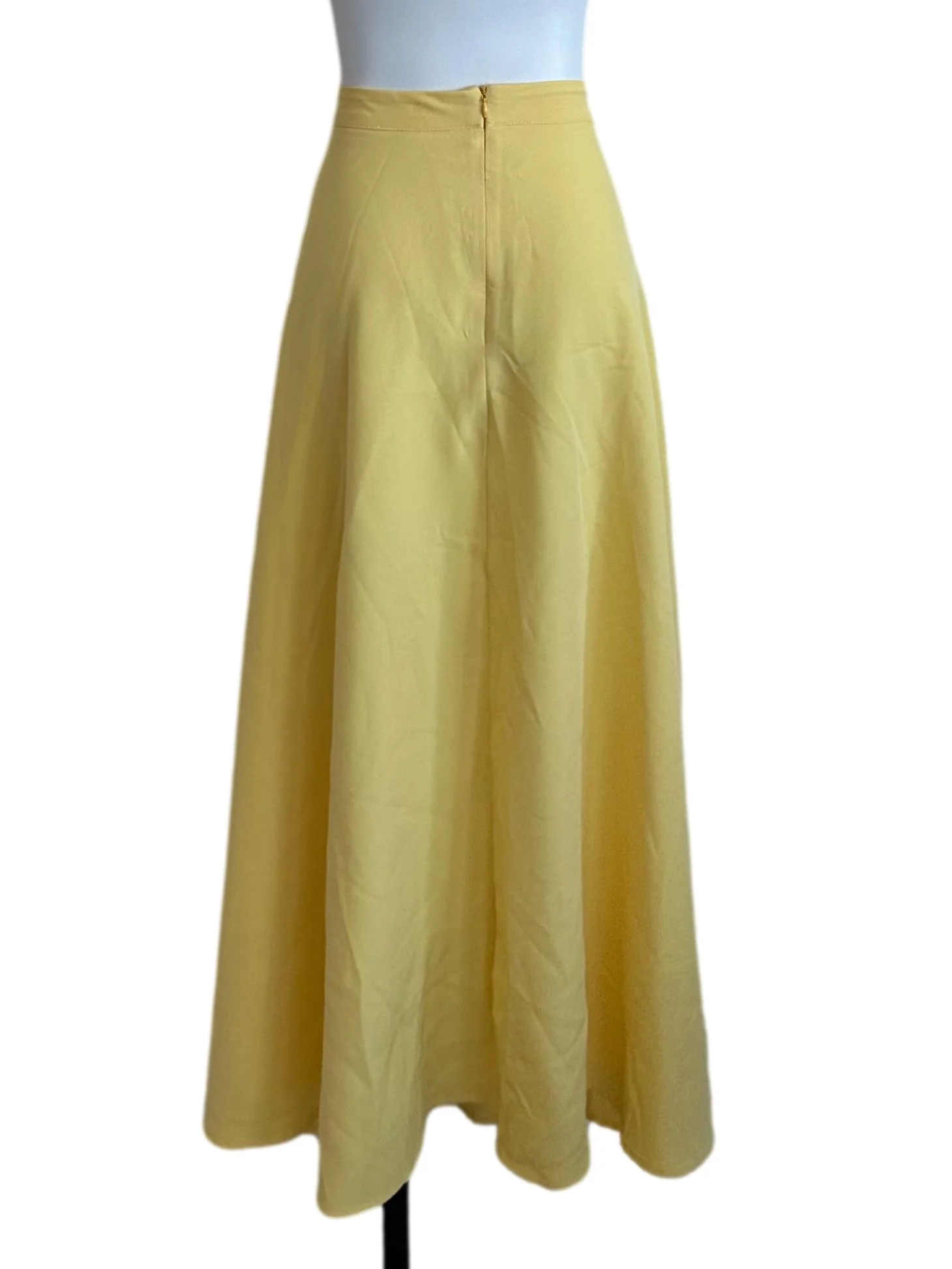Lemon Yellow 3D White Floral A Line Skirt - Image 2
