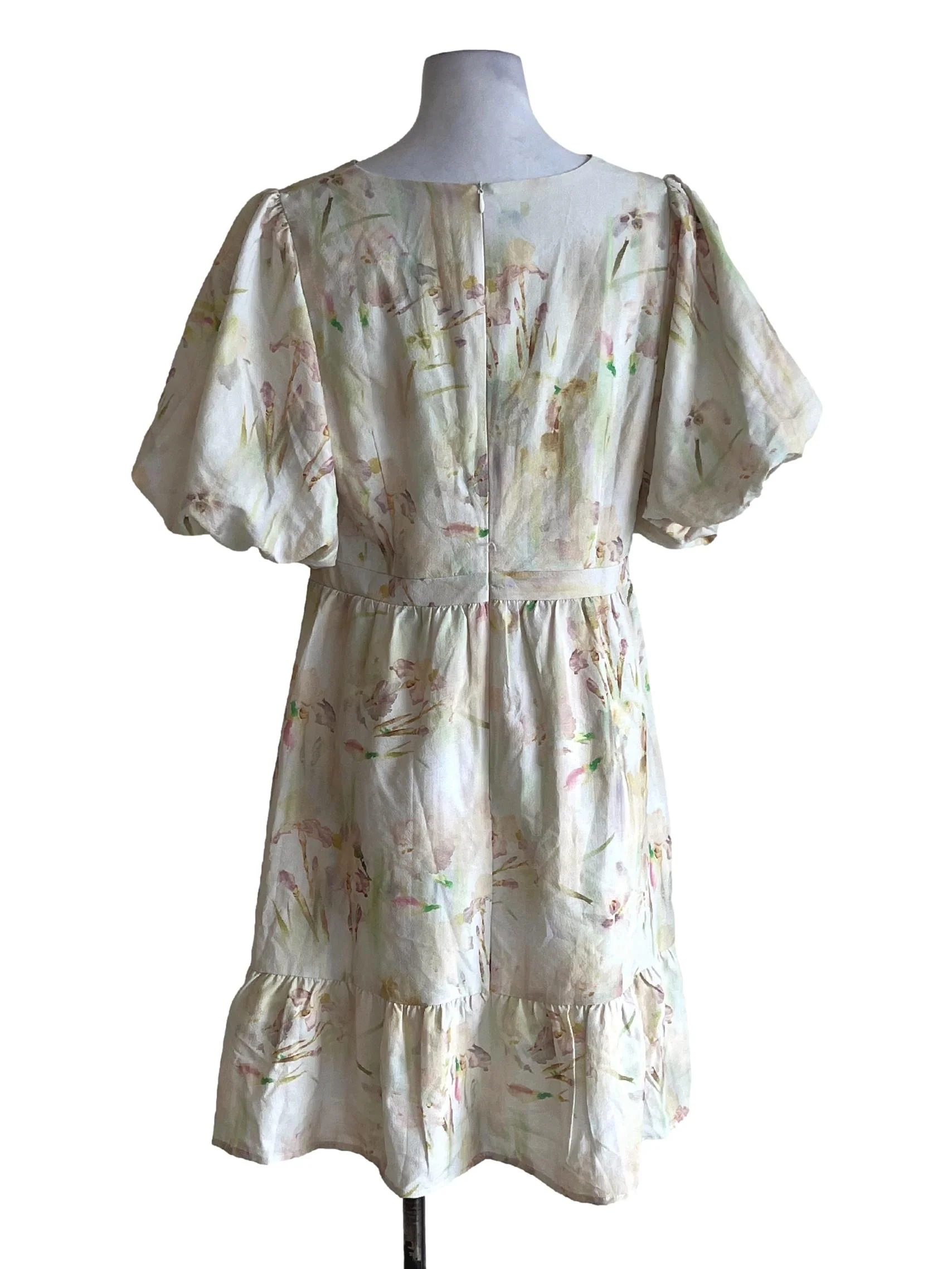Lemon Yellow Green Floral Pattern Sundress - Image 2