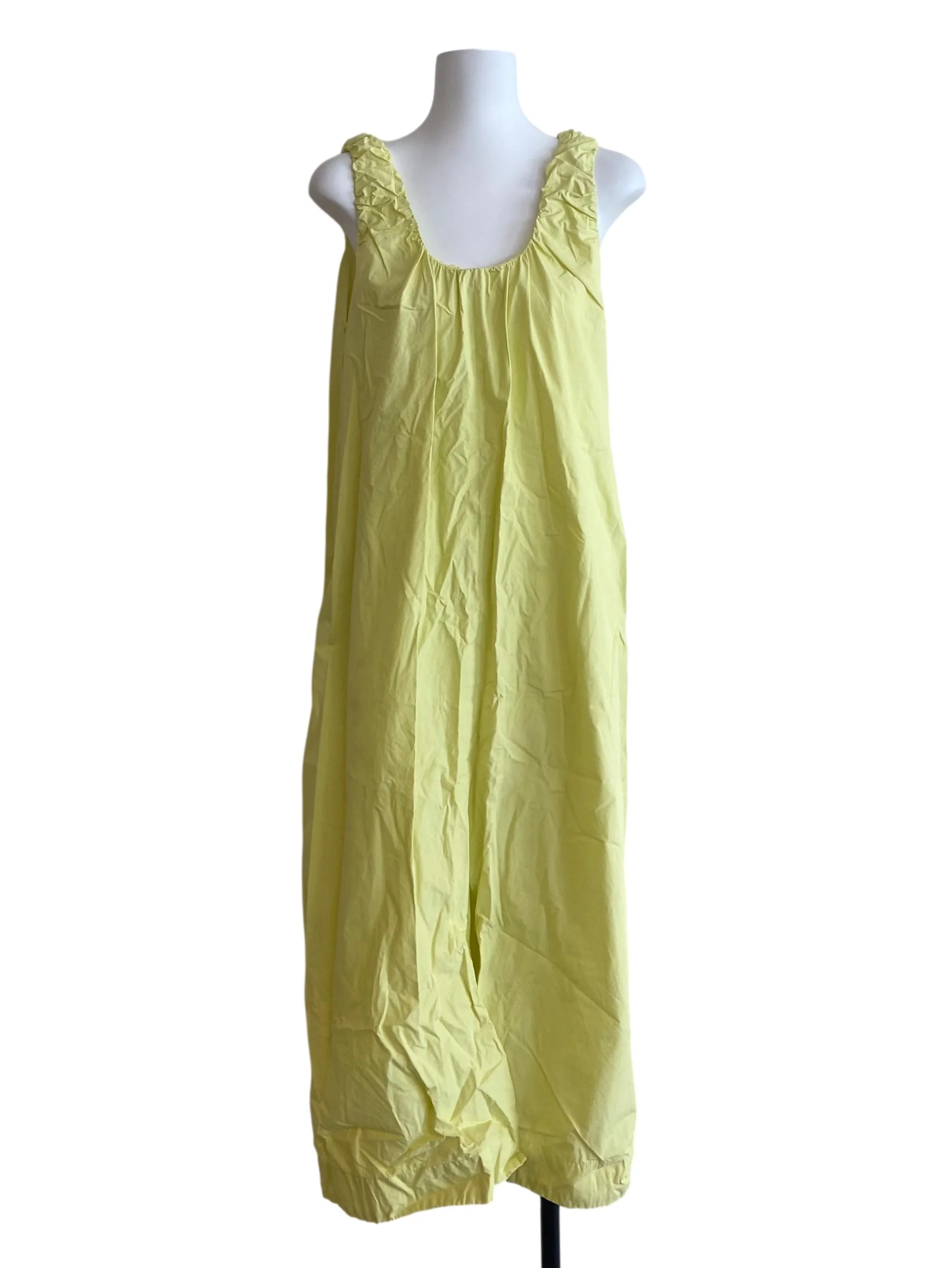 Lemon Yellow Sleeveless Front Slit Dress