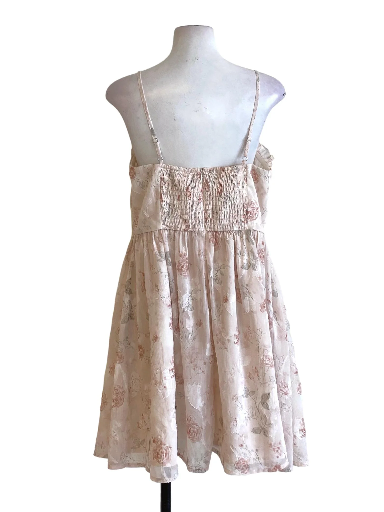 Lemonade Pink Floral Ruffle Detail A-Line Dress - Image 2