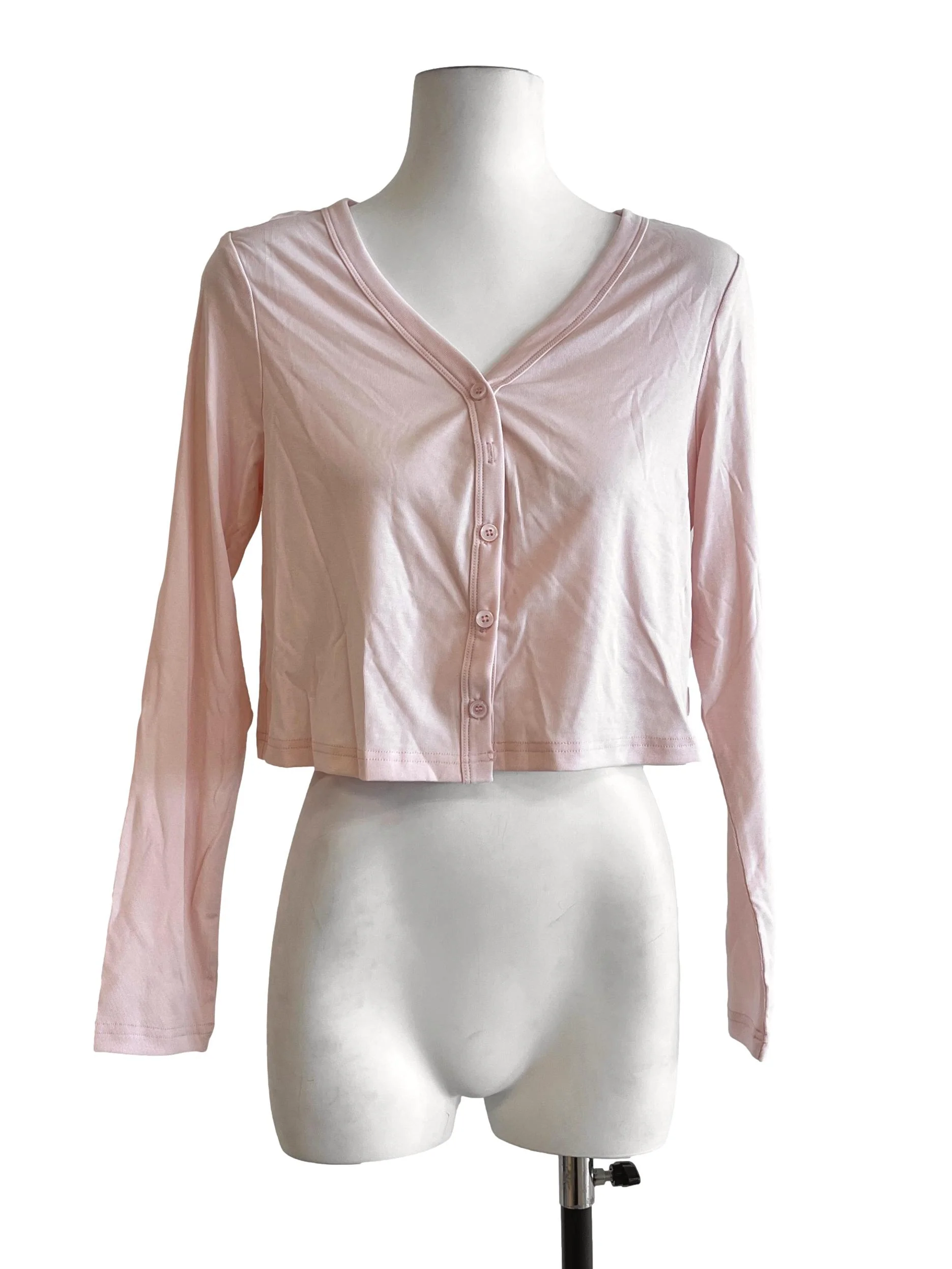 Lemonade Pink V-Neck Cropped Top