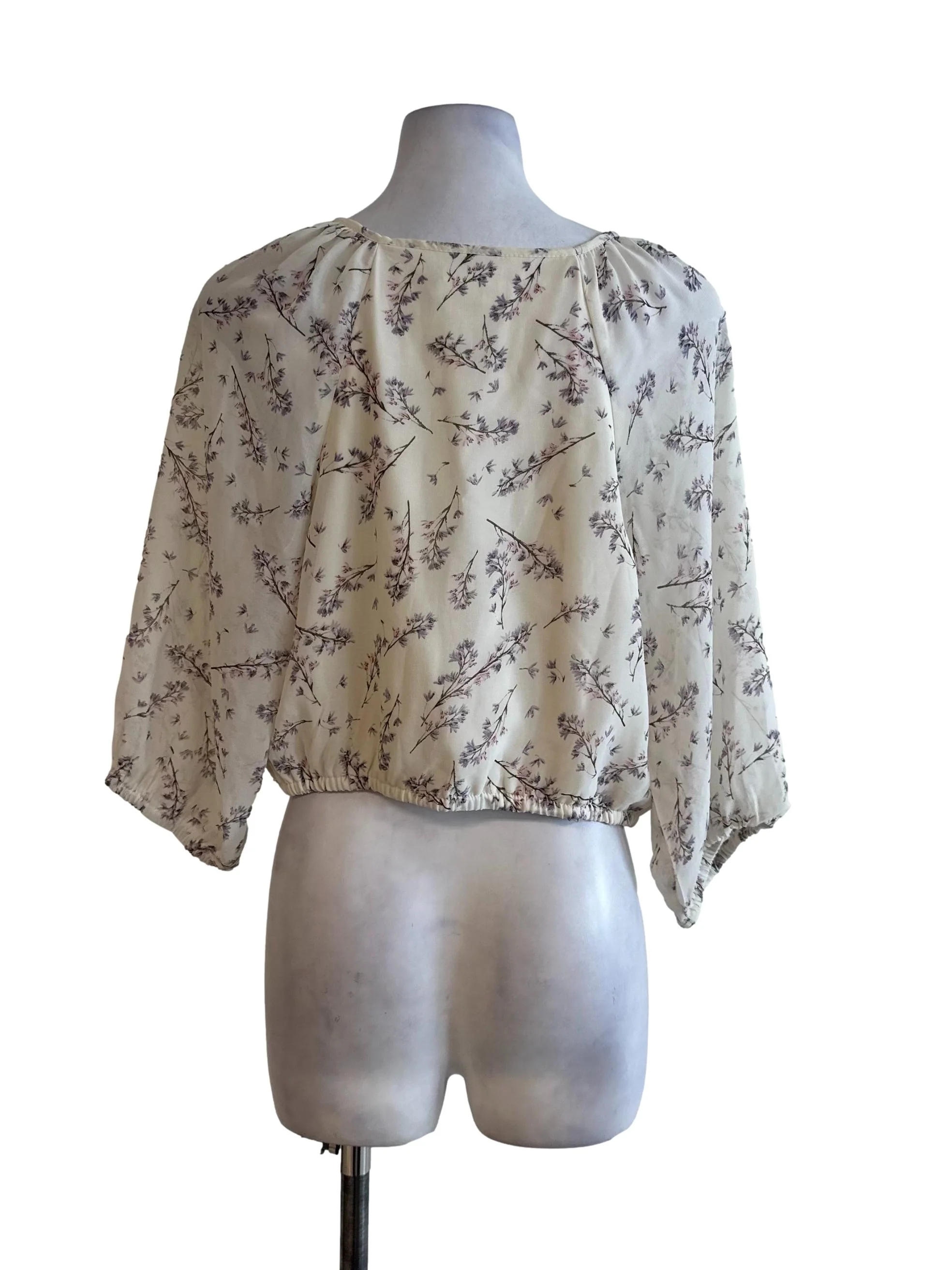 Light Beige Floral Chiffon Top - Image 2