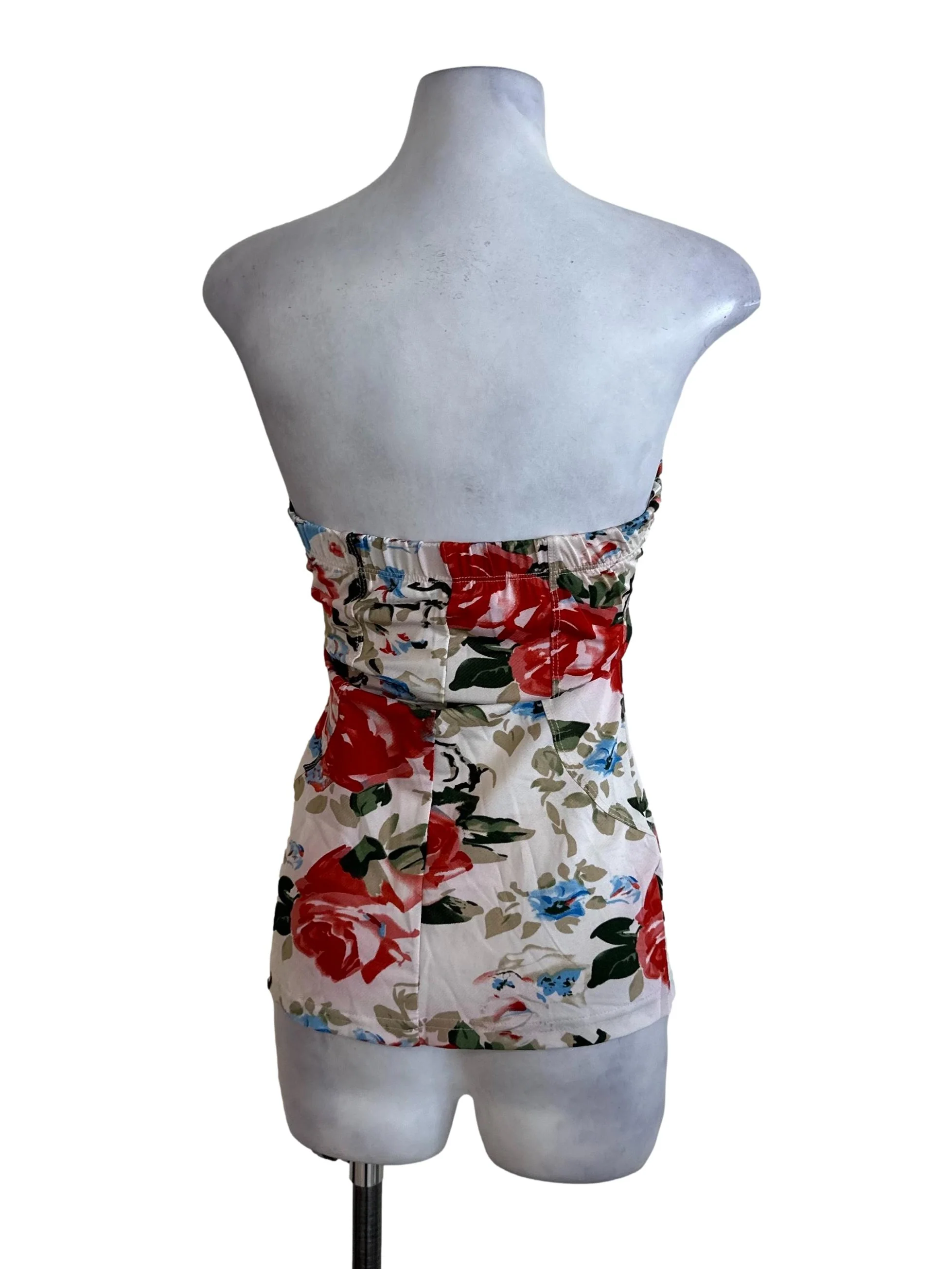 Light Beige Floral Pattern Tube Top - Image 2