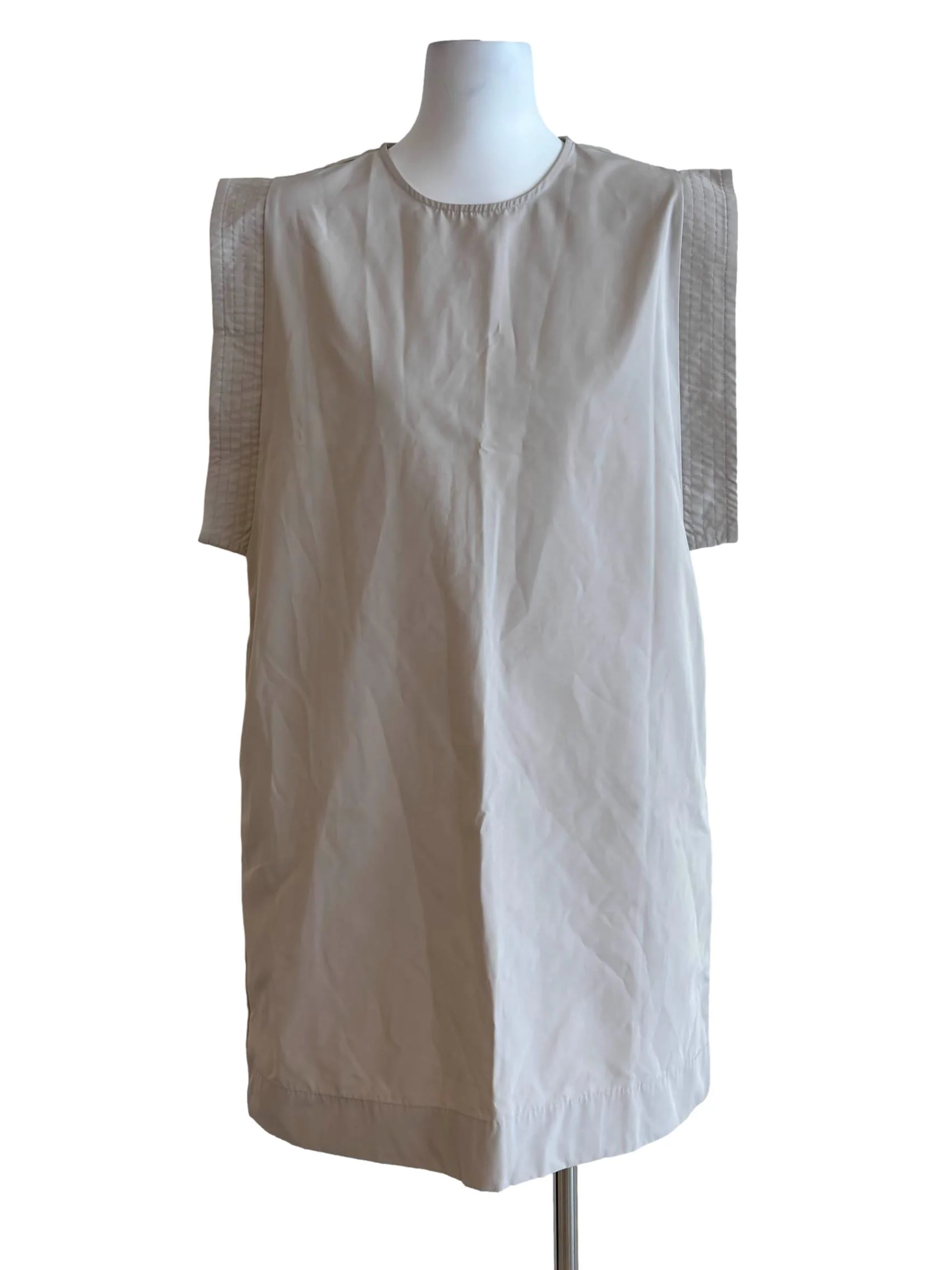 Light Beige Sleeveless Shift Dress
