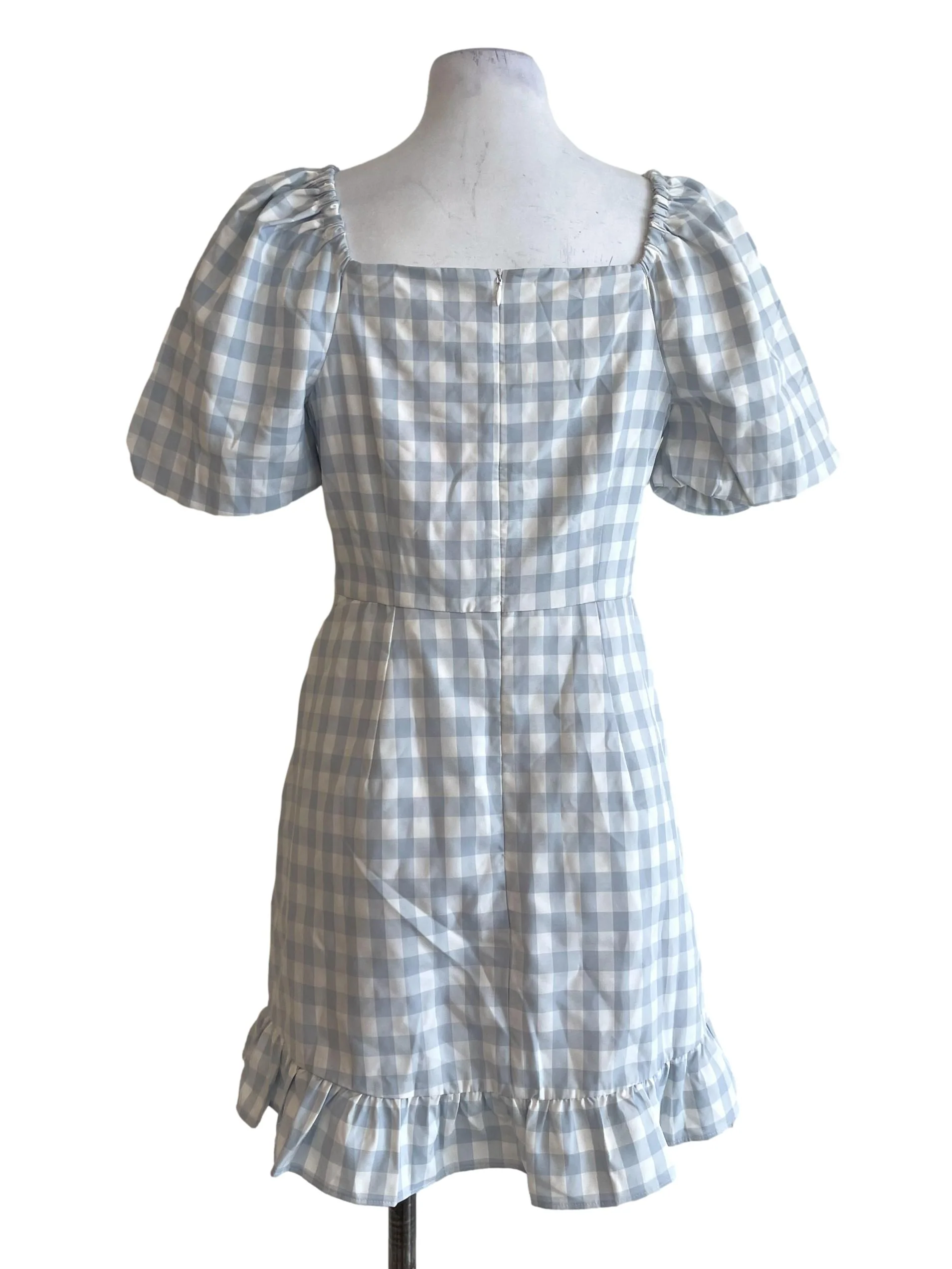 Light Blue Checked Rompers - Image 2