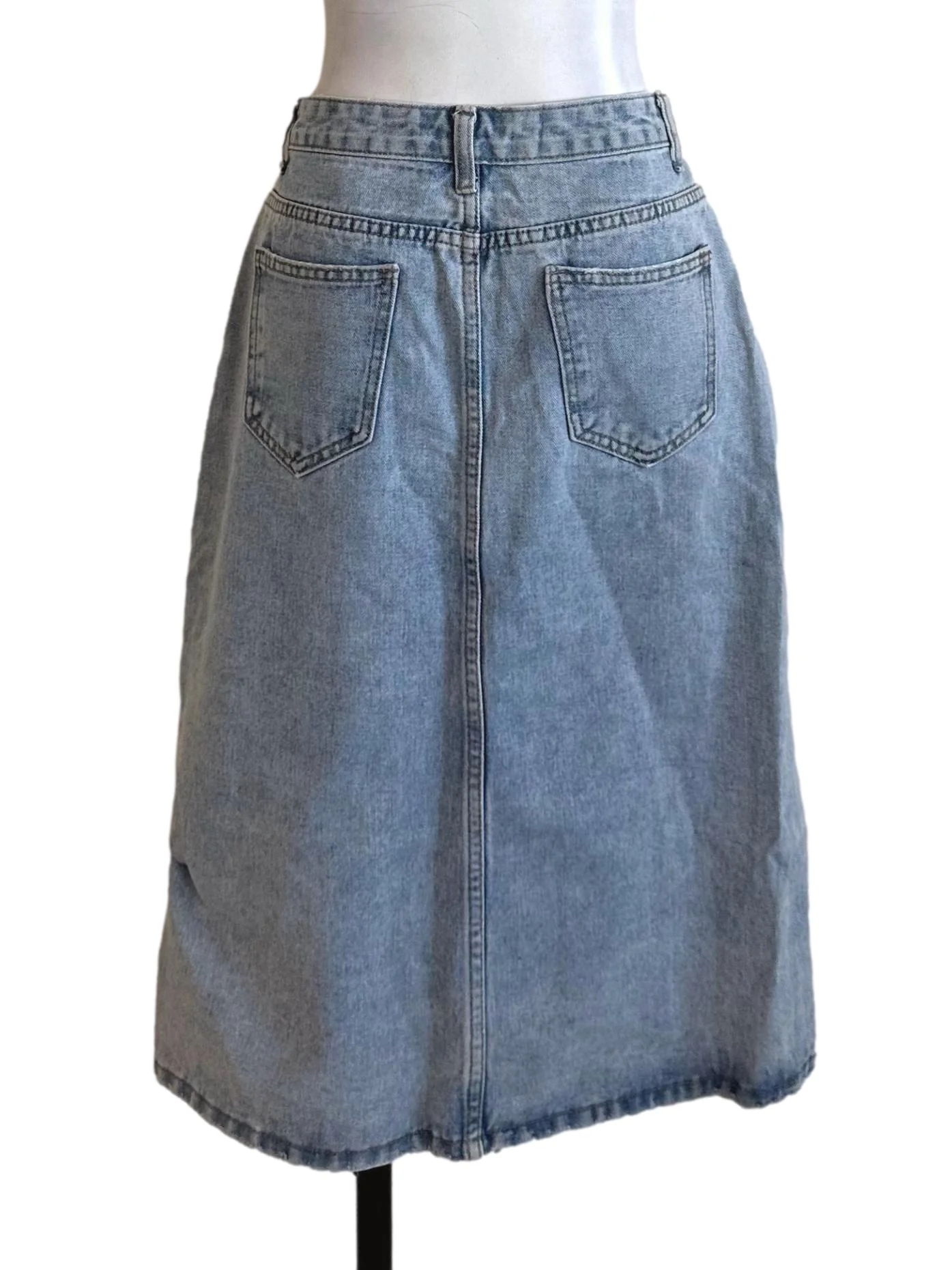 Light Blue Denim Slit Skirt TTR - Image 2