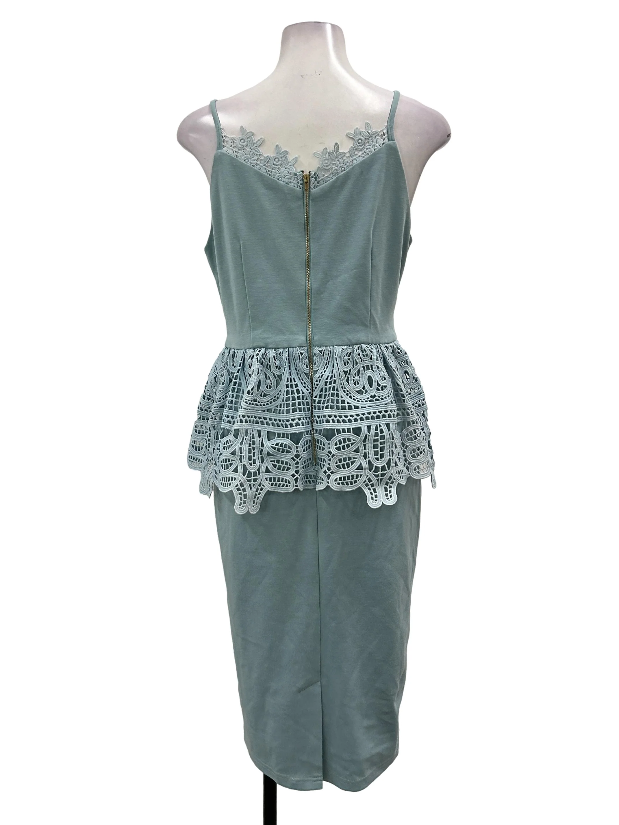 Light Blue Lace V-Neck Dress - Image 2