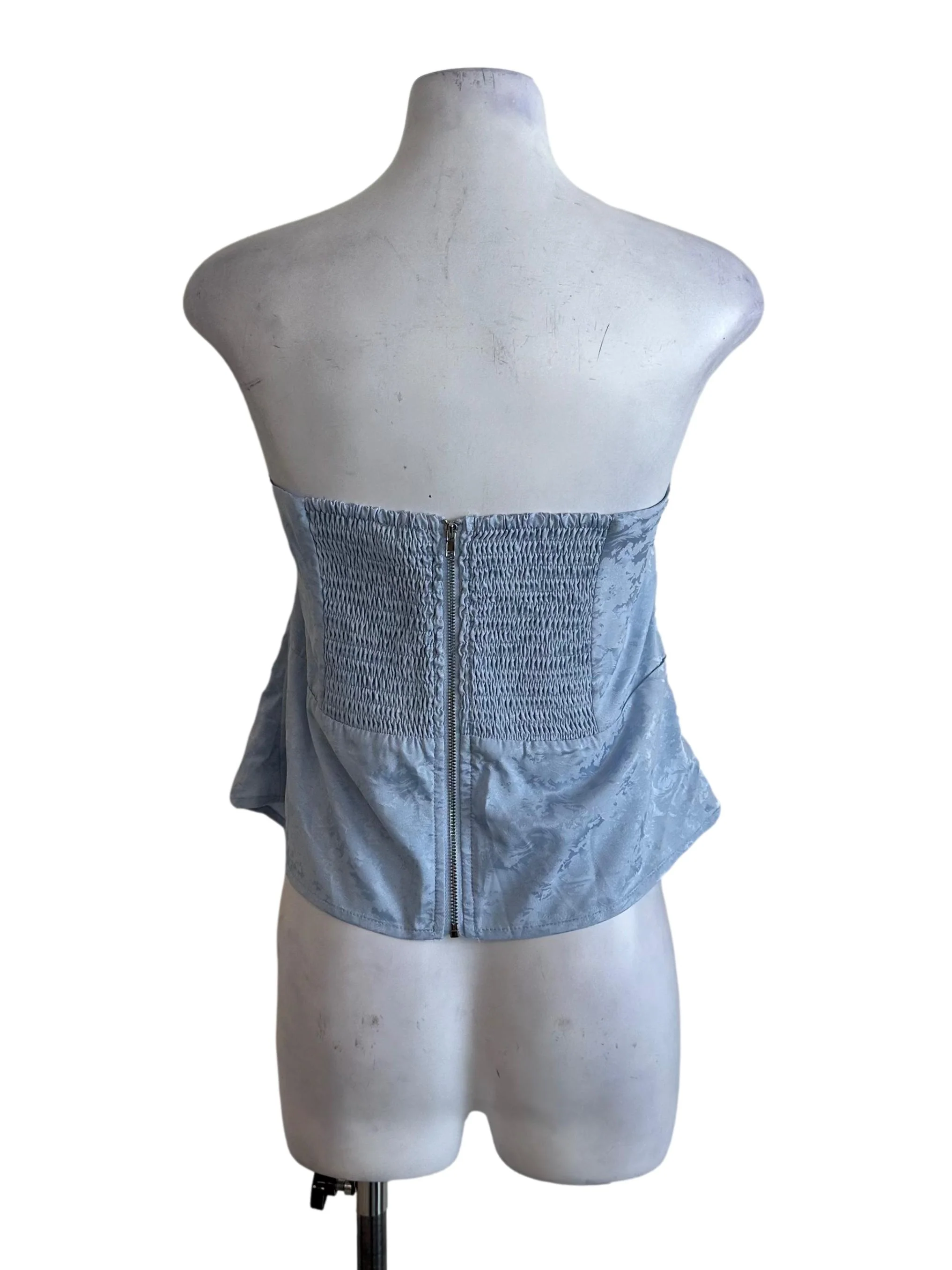 Light Blue Pattern Drape Tube Top TTR - Image 2