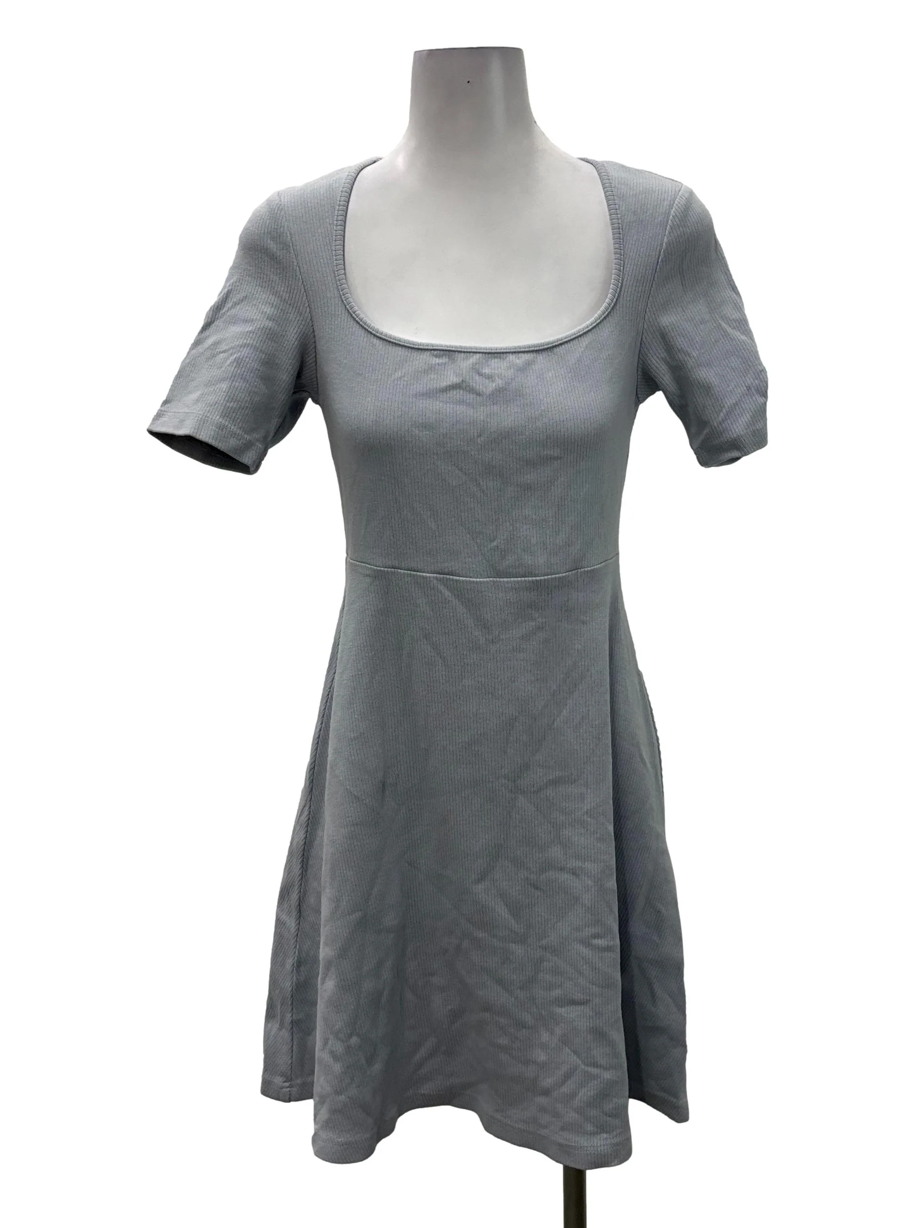 Light Blue Ribbed Mini Bodycon Dress TSW