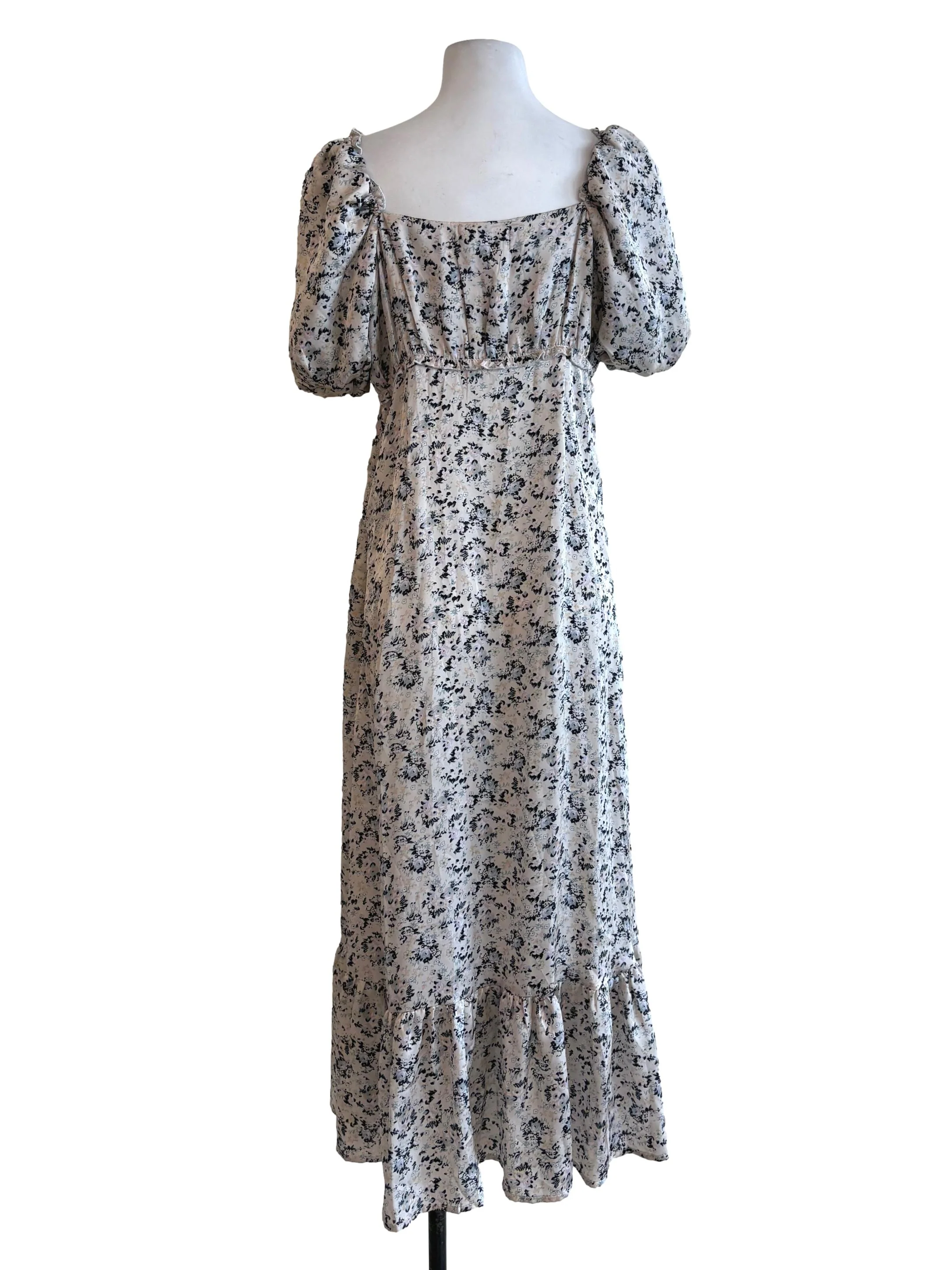 Light Grey Floral Empire Dress - Image 2