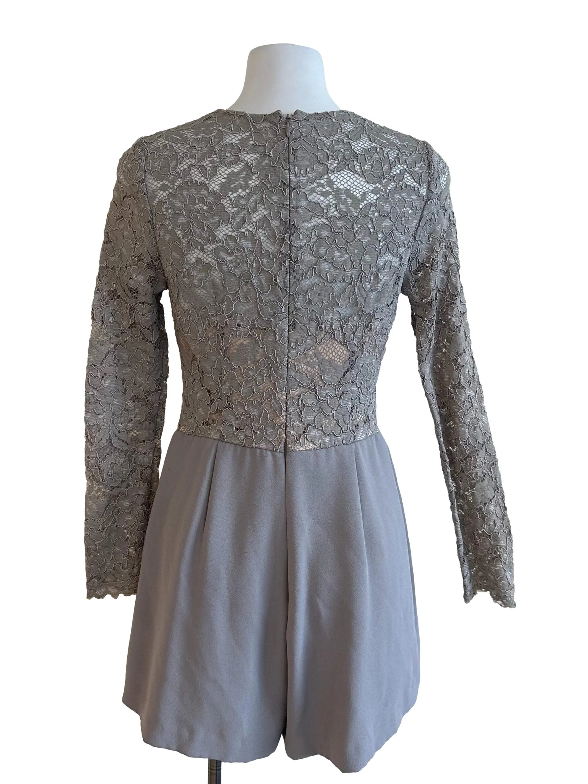 Light Grey Melanie Lace Romper - Image 2