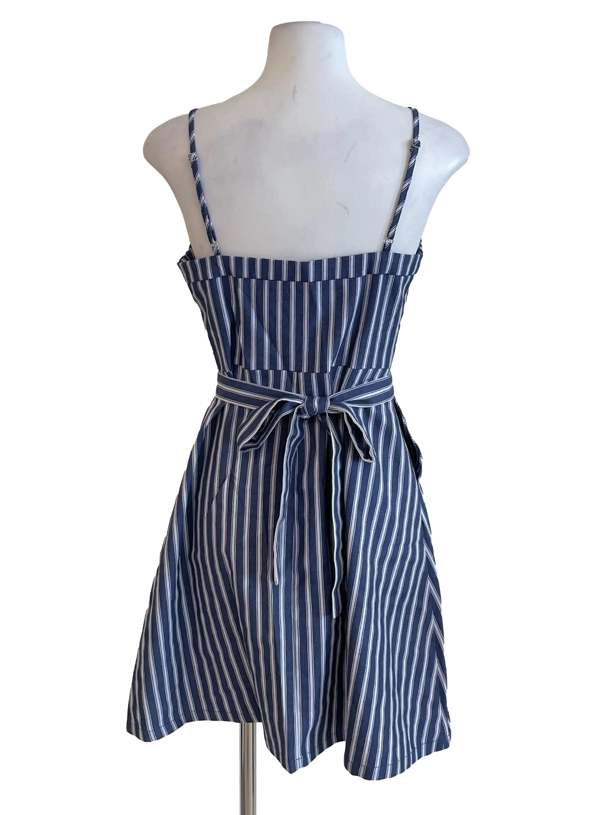 Light Indigo Stripe A-Line Dress - Image 2