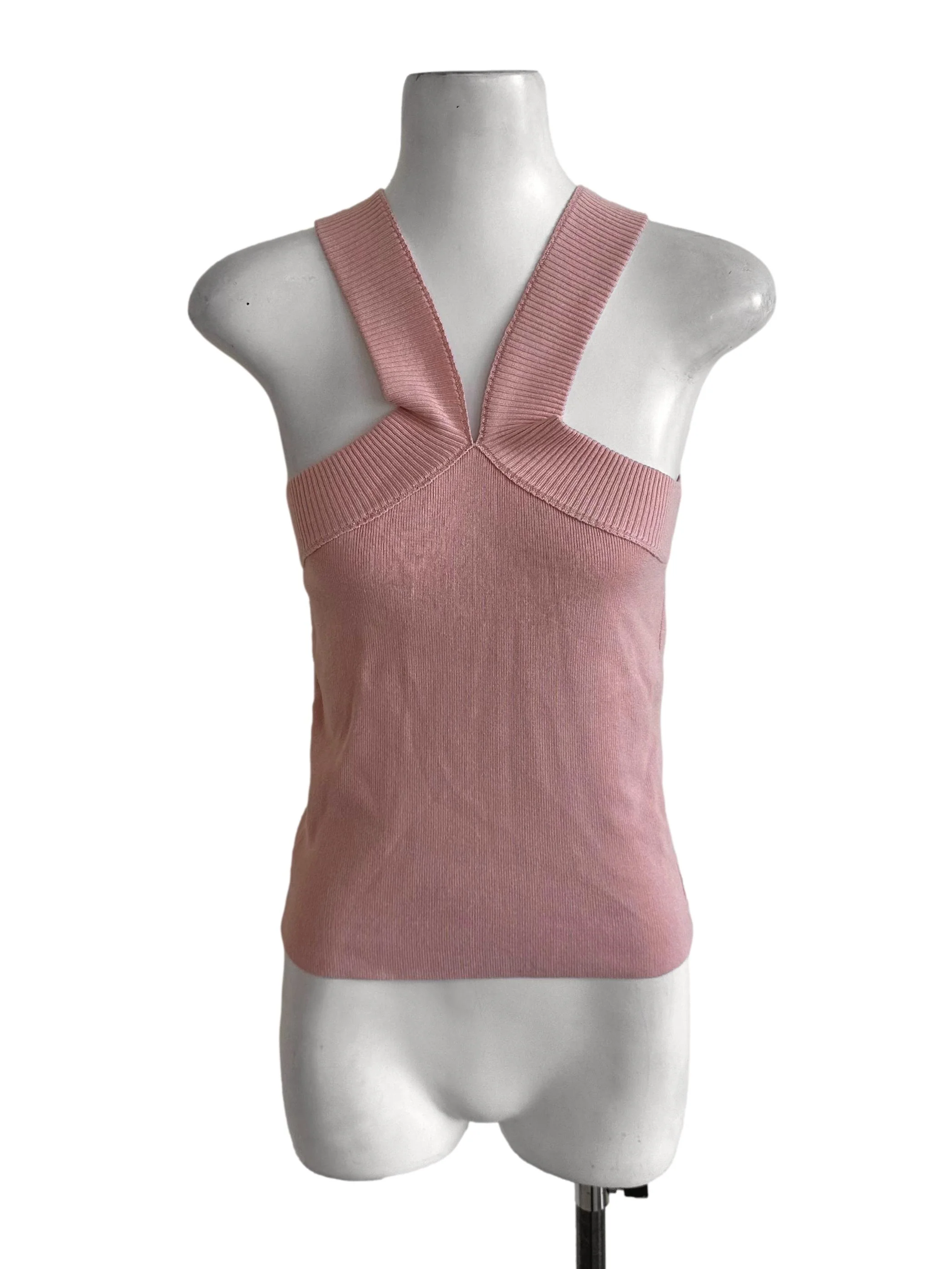 Light Pink Knit Halter Top