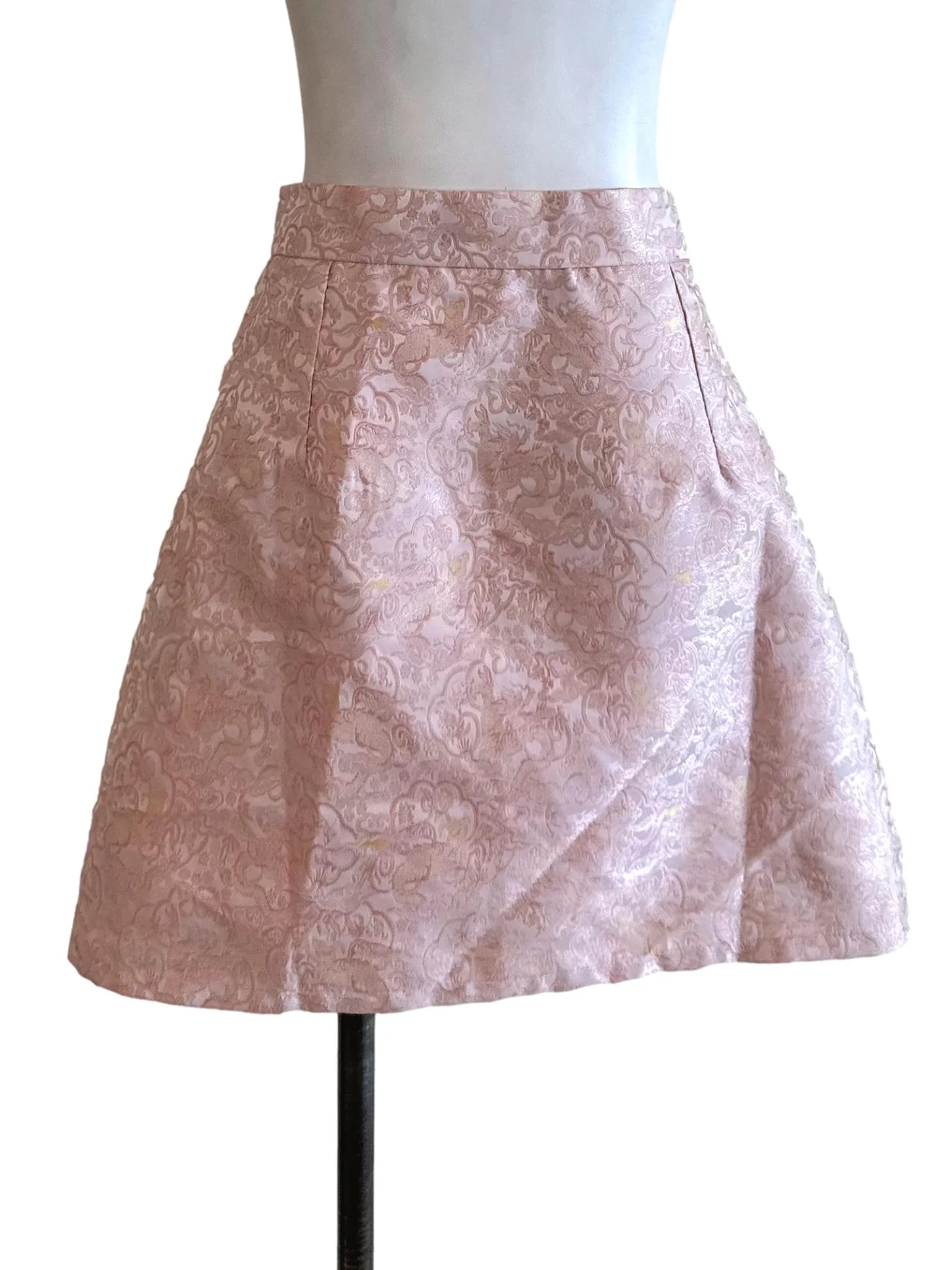 Light Pink Pattern Textured Mini Skirt - Image 2