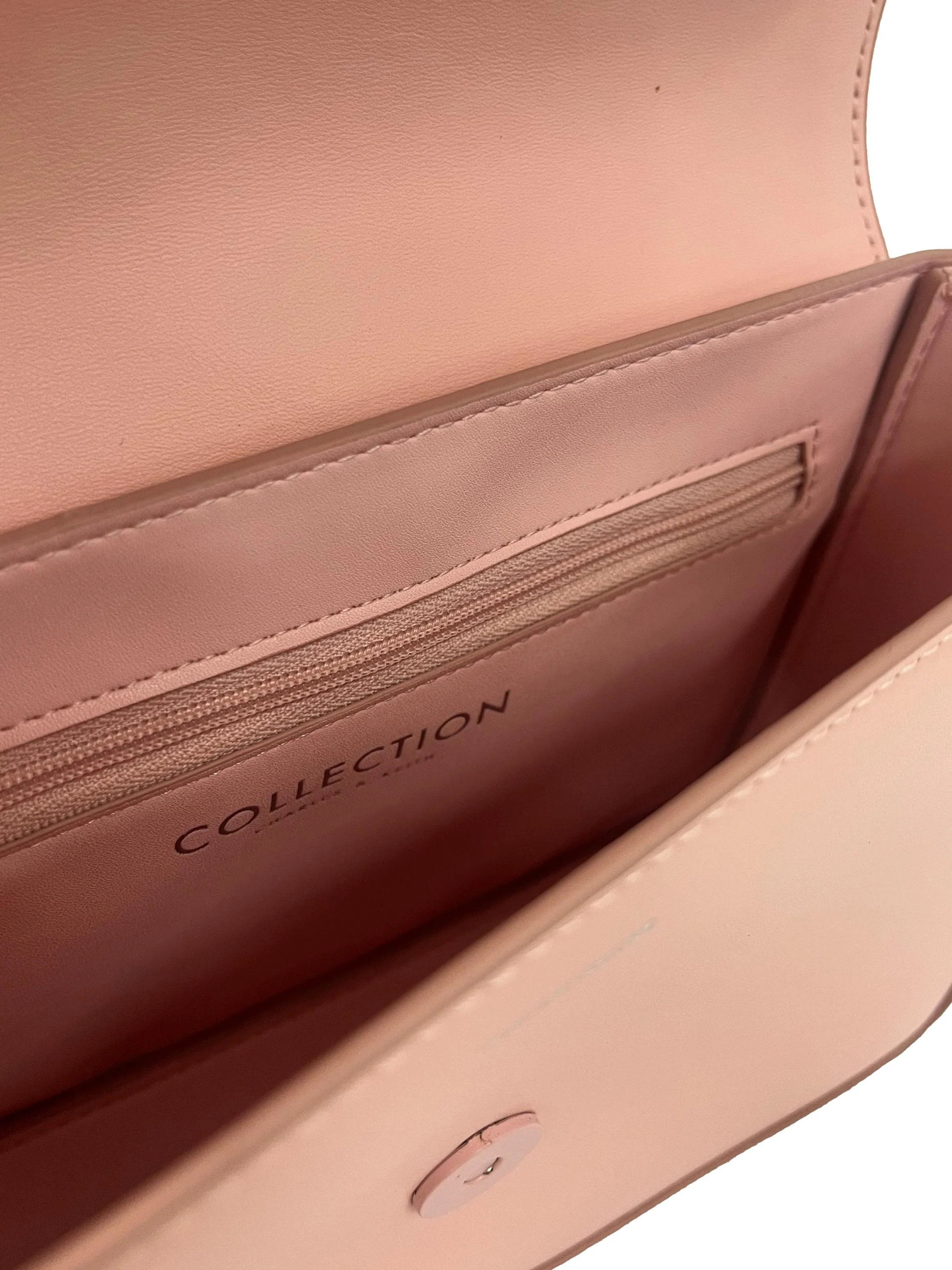 Light Pink Shoulder Bag With Changeable Straps - Image 10