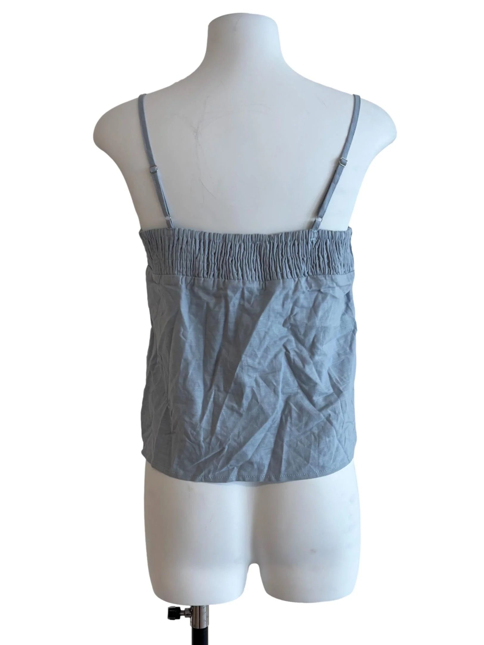 Light Stone Blue Tie Detail Cami Top - Image 2