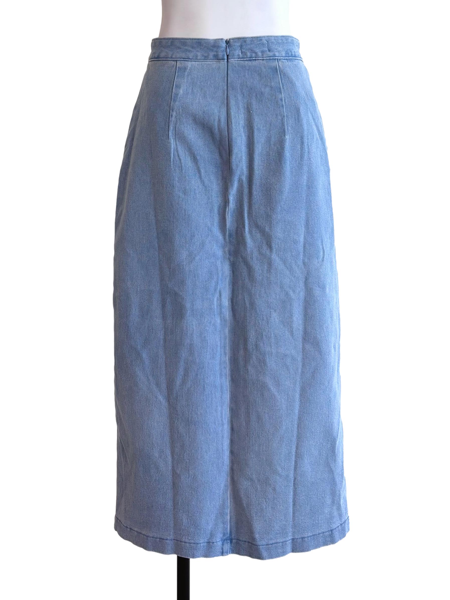 Light Wash Blue Denim Skirt - Image 2