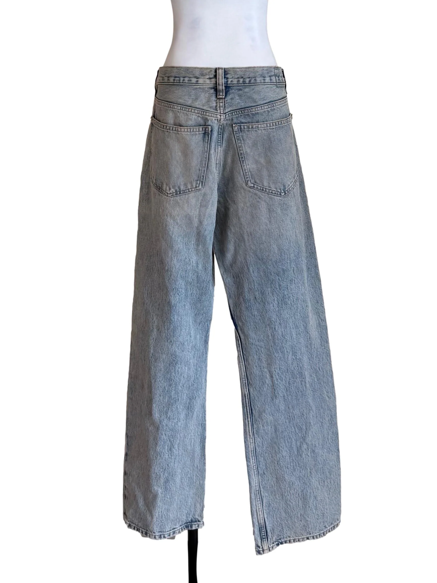 Light Wash Denim Baggy Jeans - Image 2