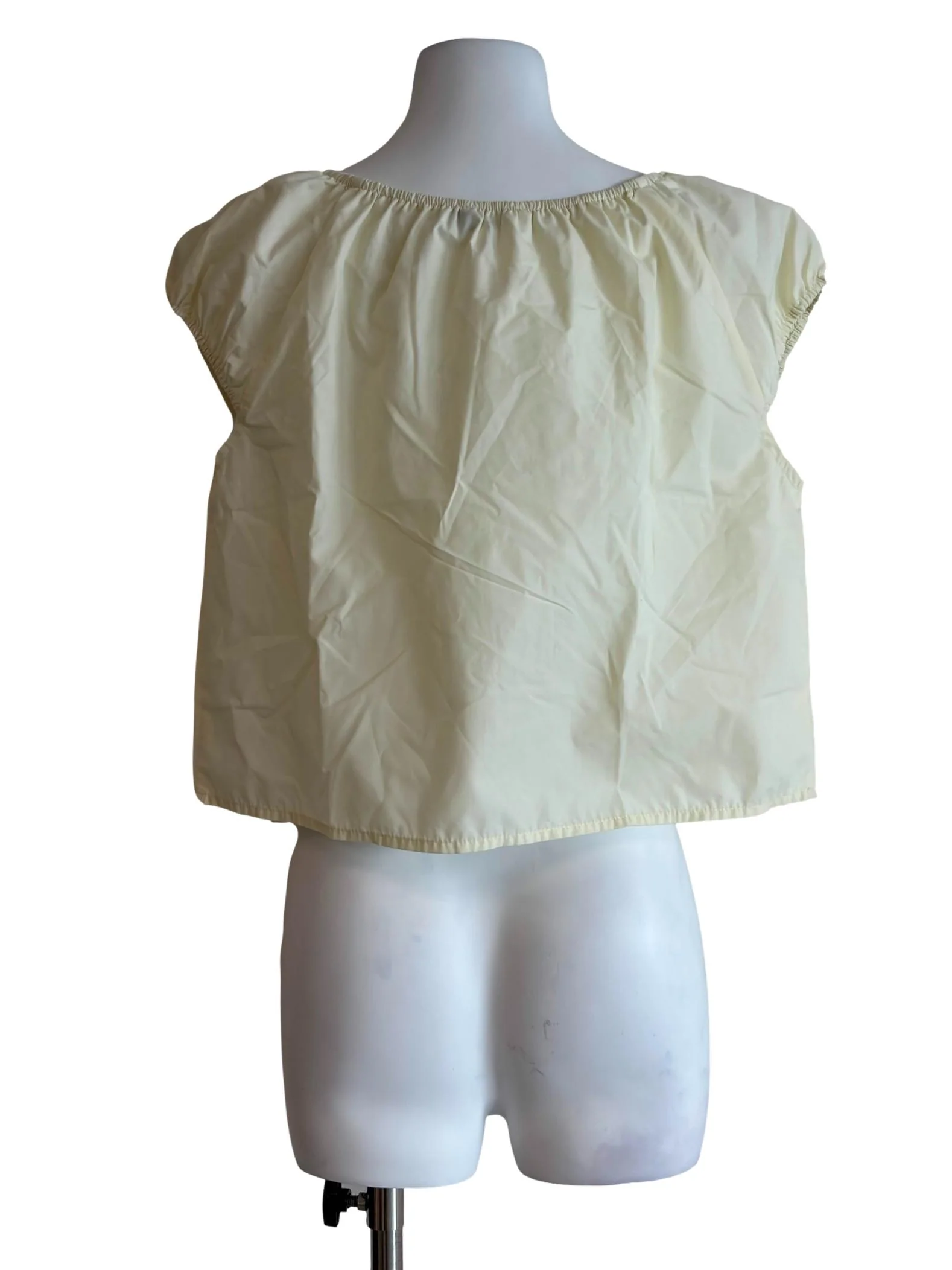 Light Yellow Tie Detail Sheer Top - Image 2