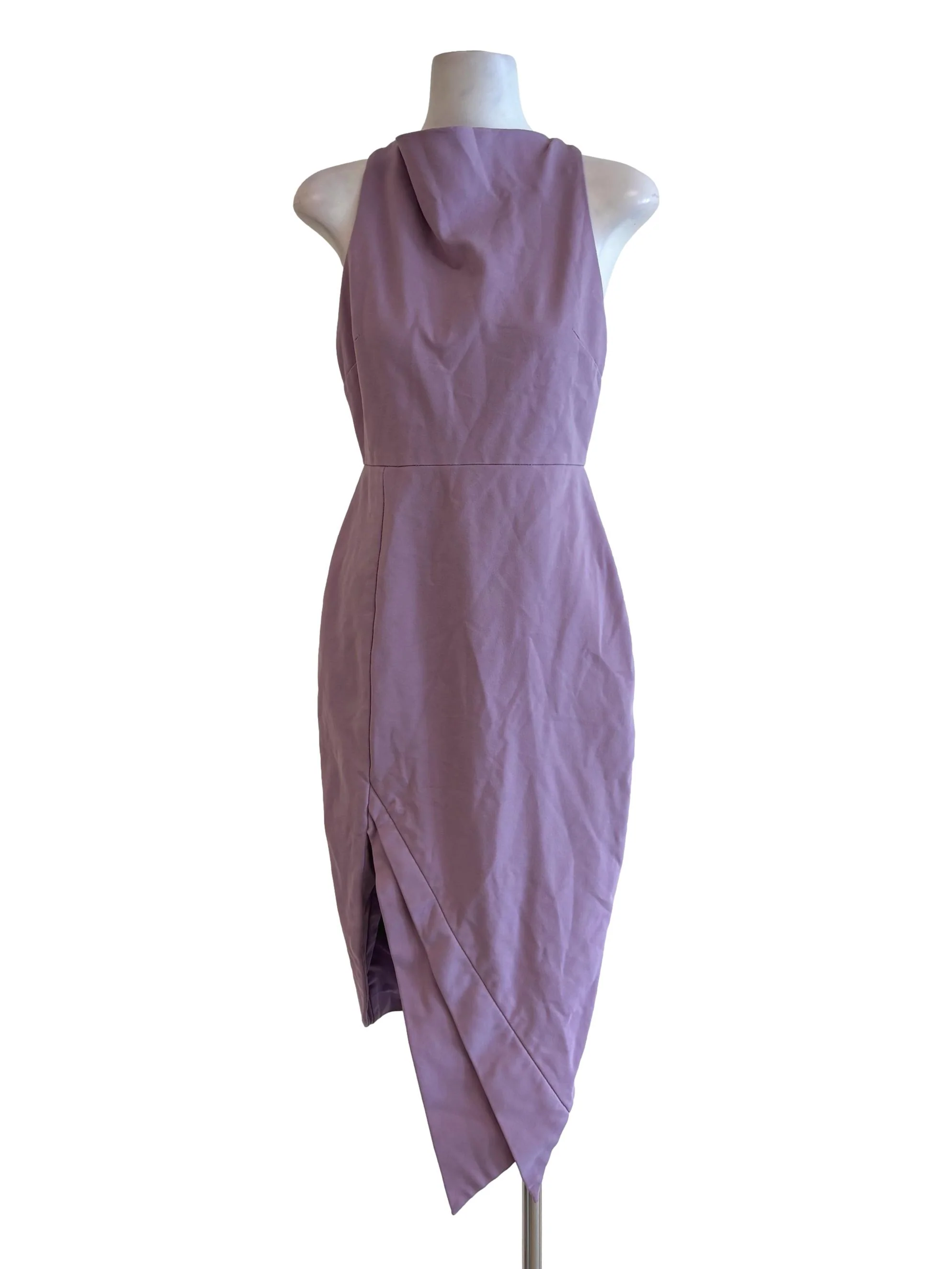 Lilac Asymmetrical Cowl Hourglass Dress