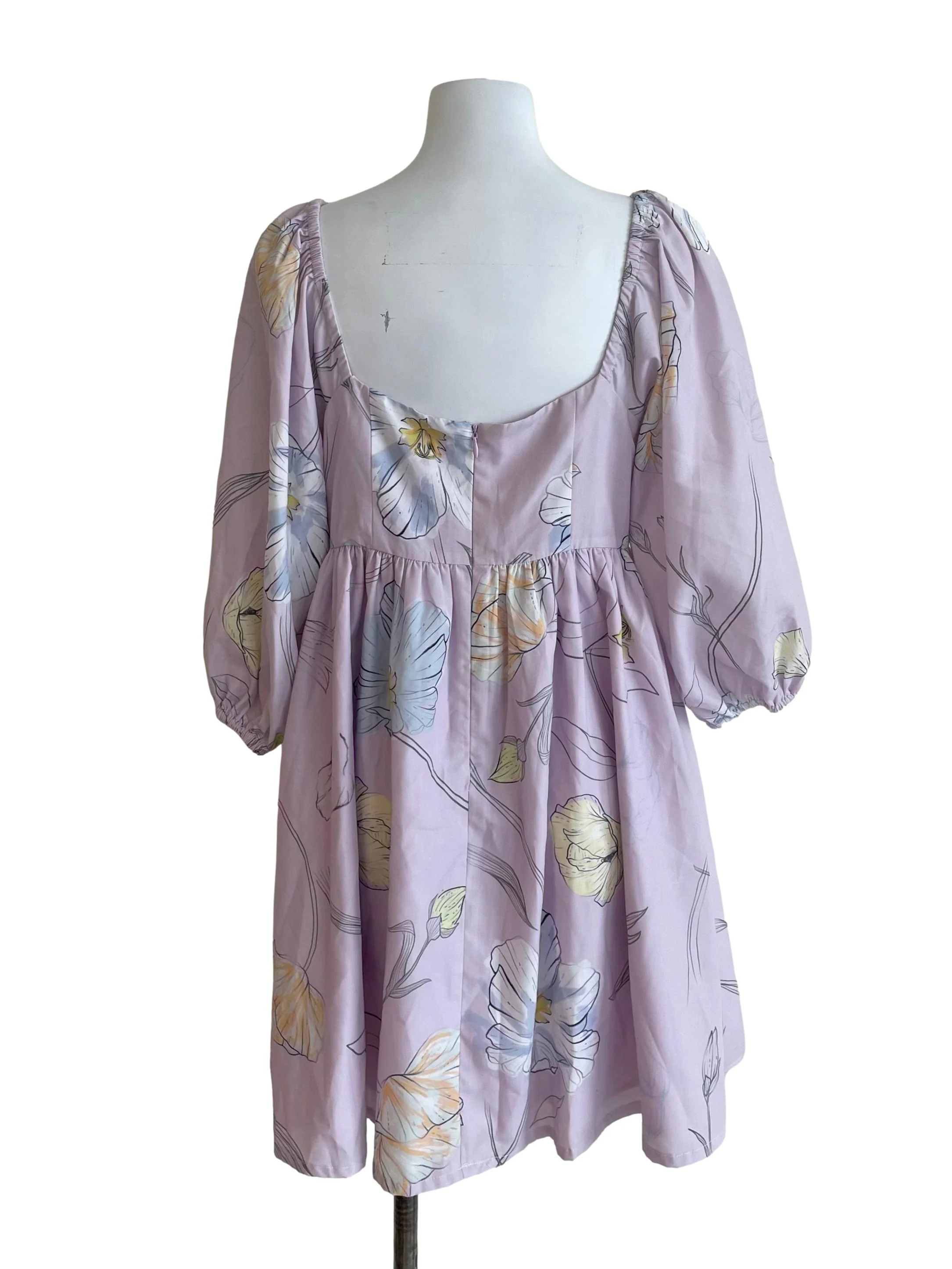 Lilac Floral Babydoll Dress - Image 2