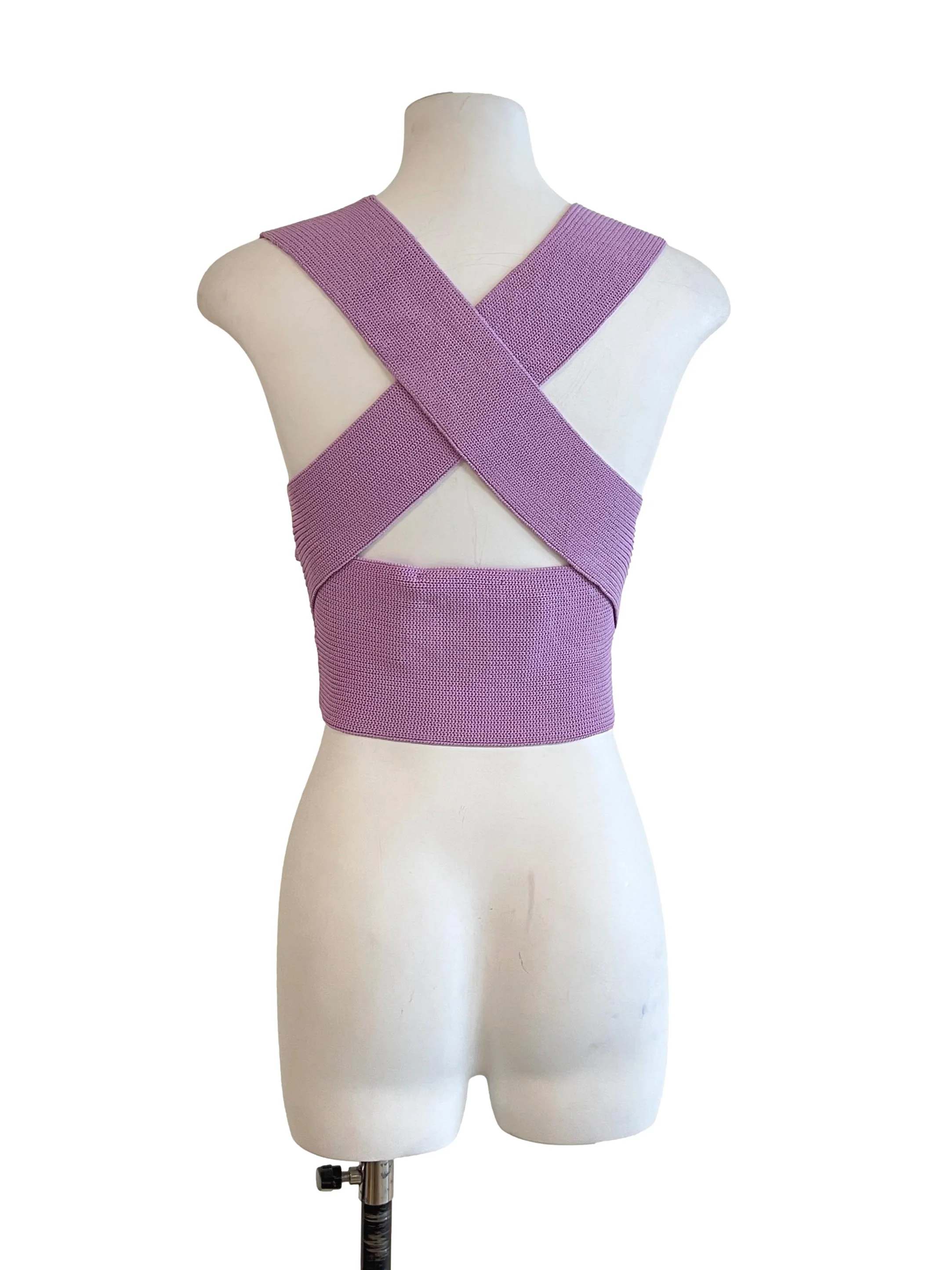 Lilac Purple Cross Back Knit Top - Image 2