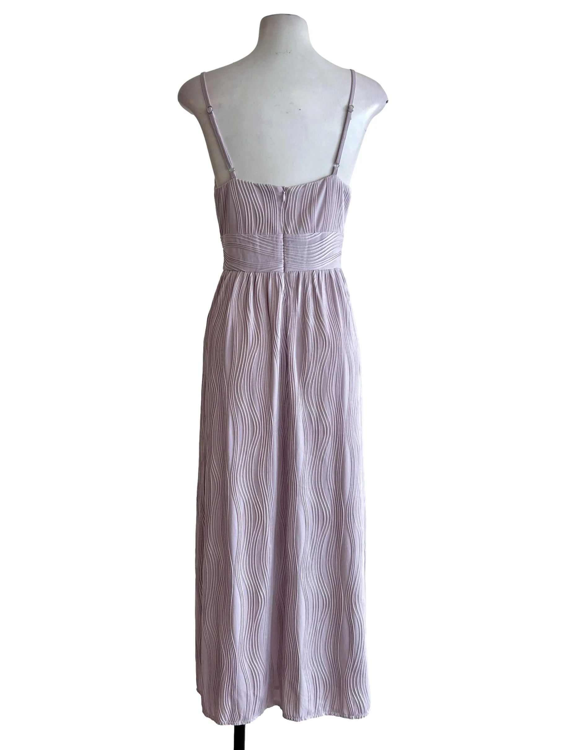 Lilac Purple Pleated Midi Dress - Image 2