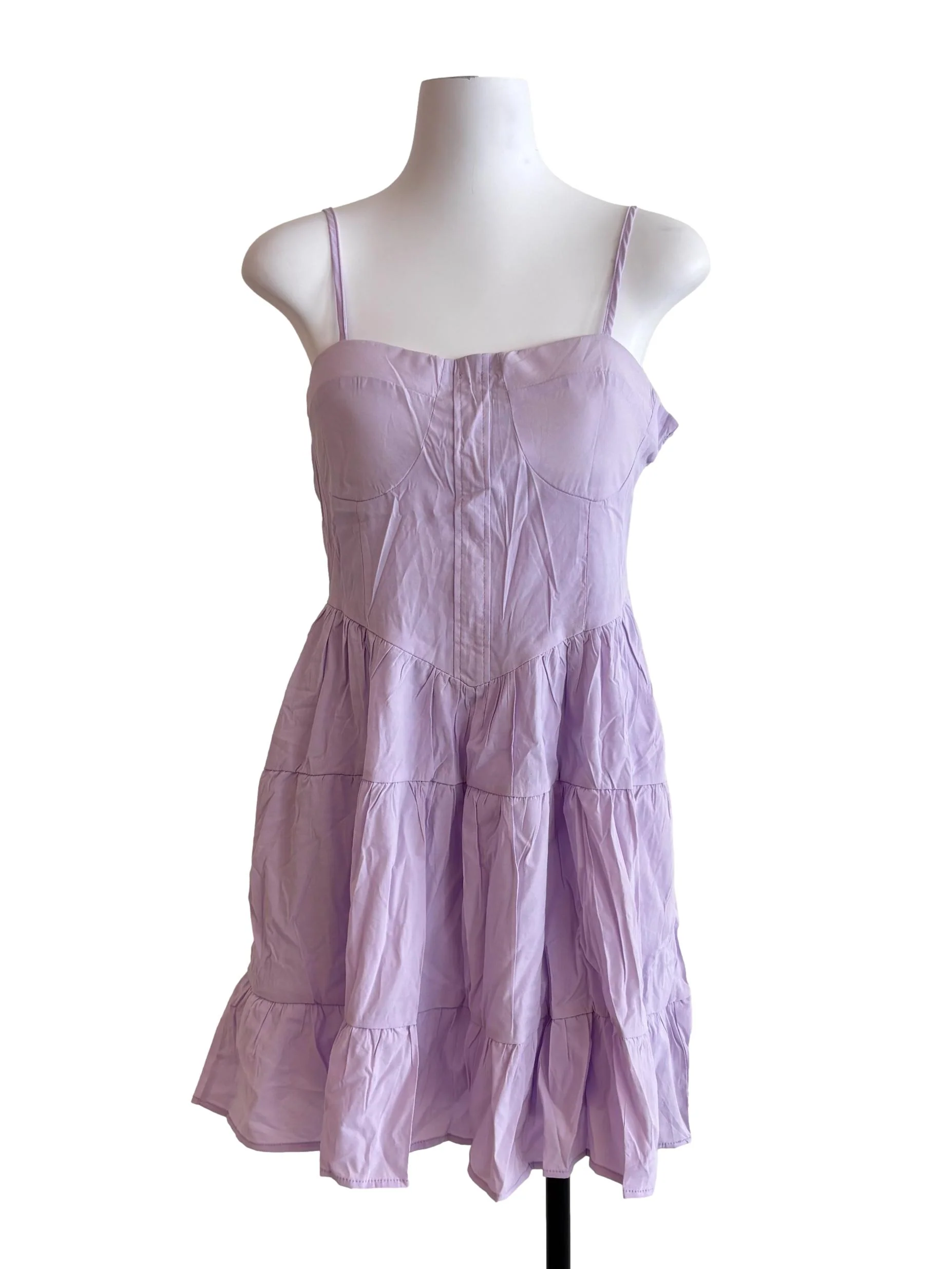 Lilac Purple Tiered Mini Dress