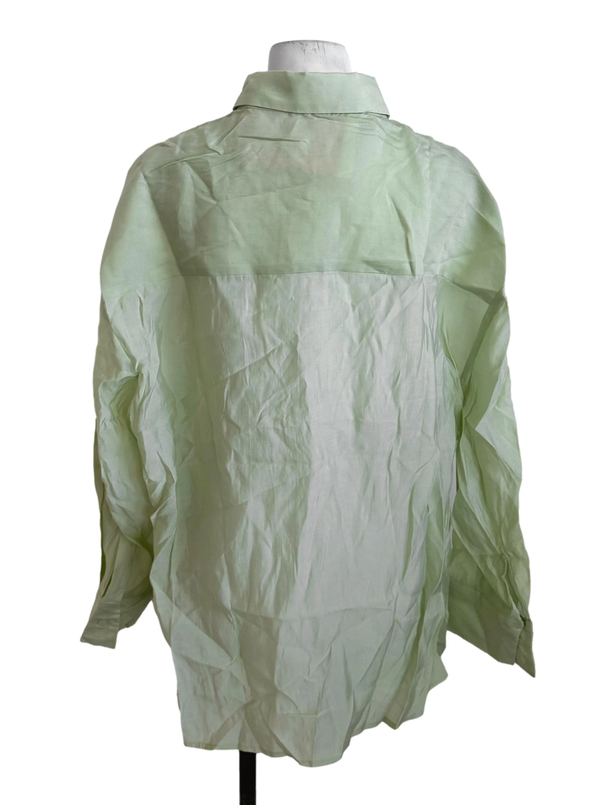 Lime Green Collar Button Top - Image 2