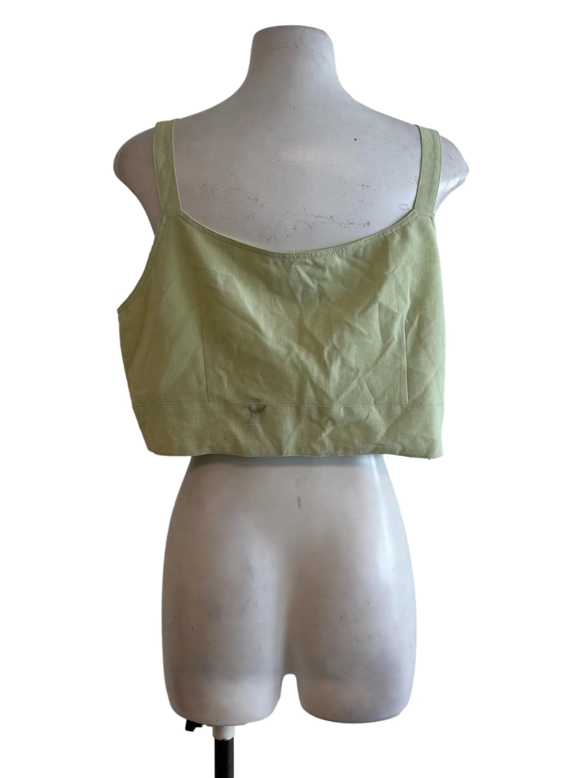 Lime Green V Neck Top - Image 2