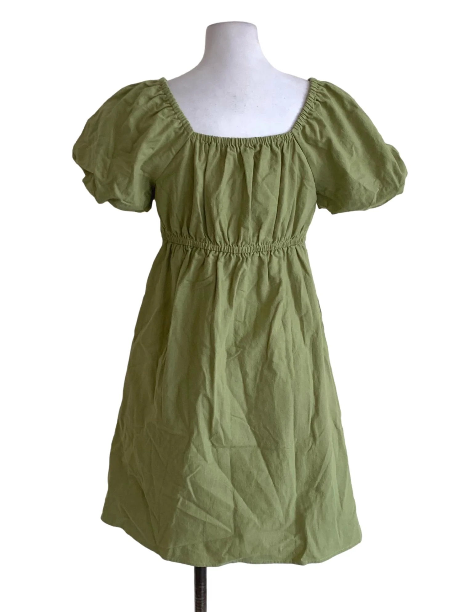Lime Square Neckline Empire Dress TCL - Image 2