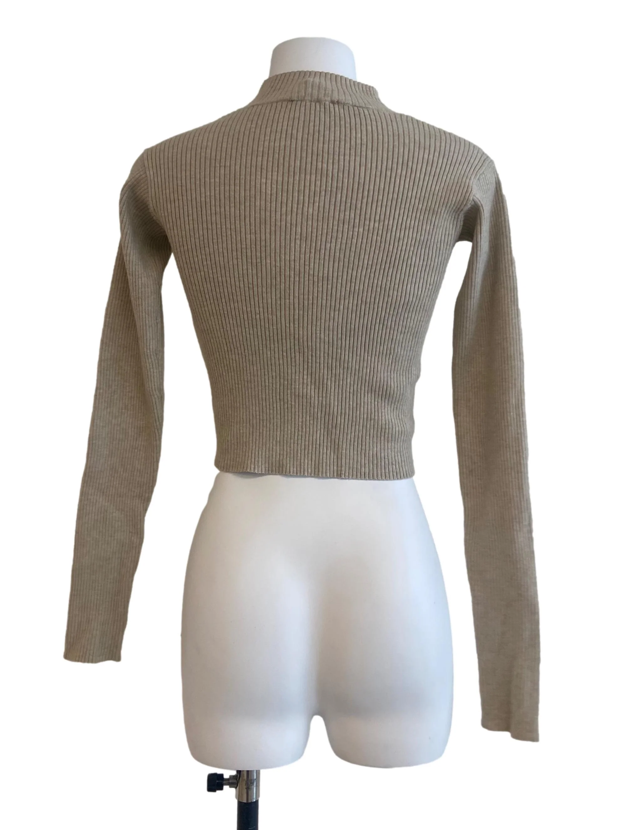 Linen Beige Pencil Stripe Top - Image 2