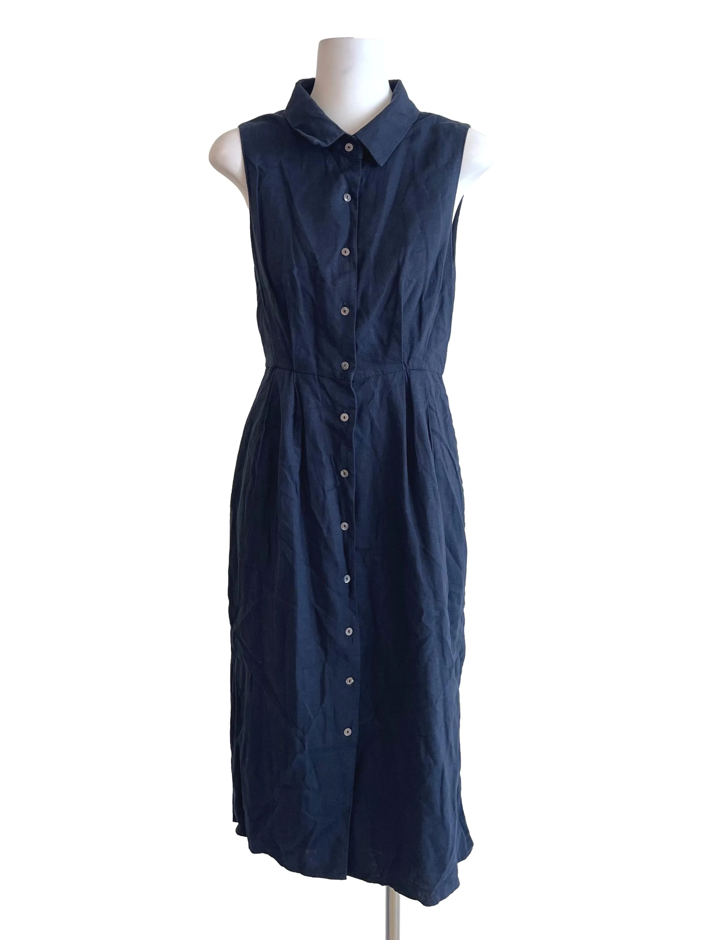Linen Pleated Shirt Dress OSN