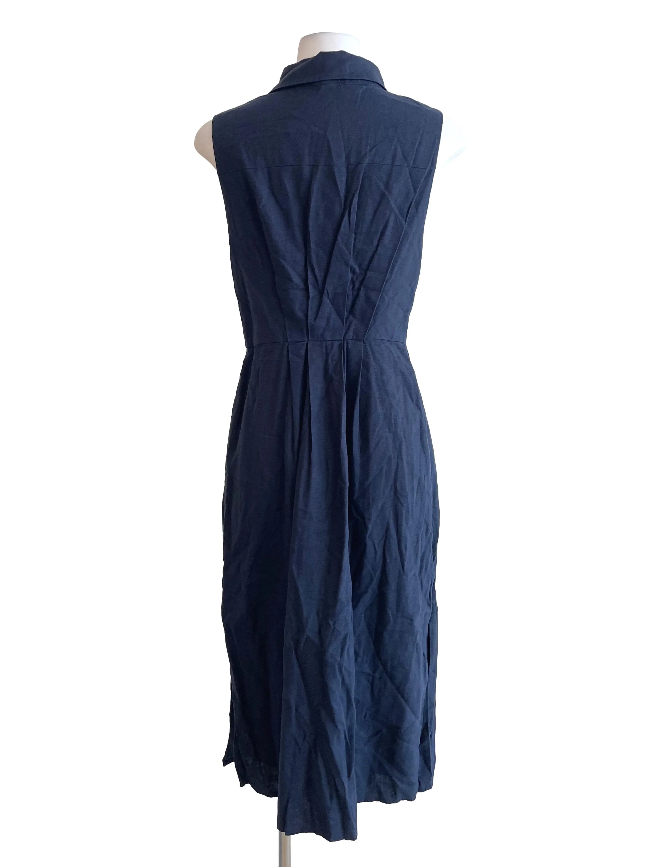 Linen Pleated Shirt Dress OSN - Image 2