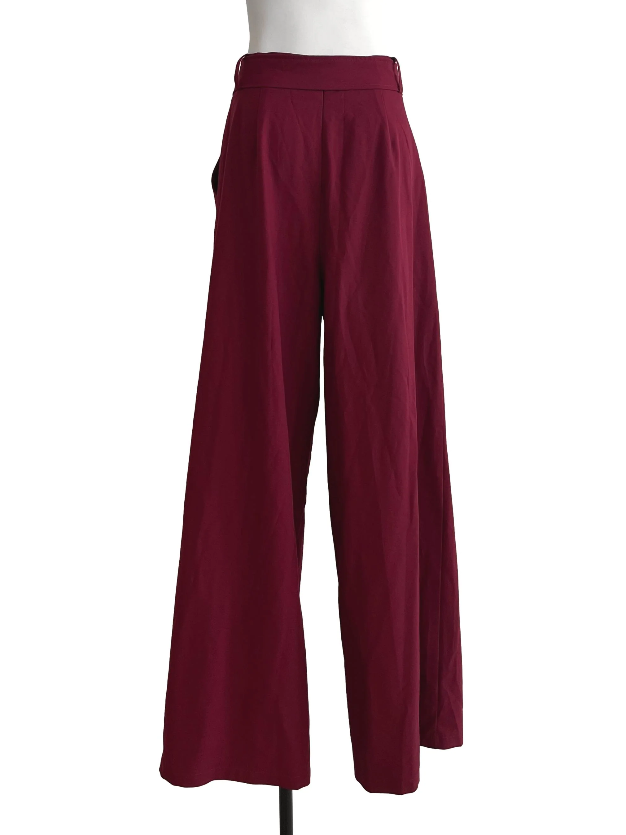 Lipstick Red Wide Leg Pants - Image 2