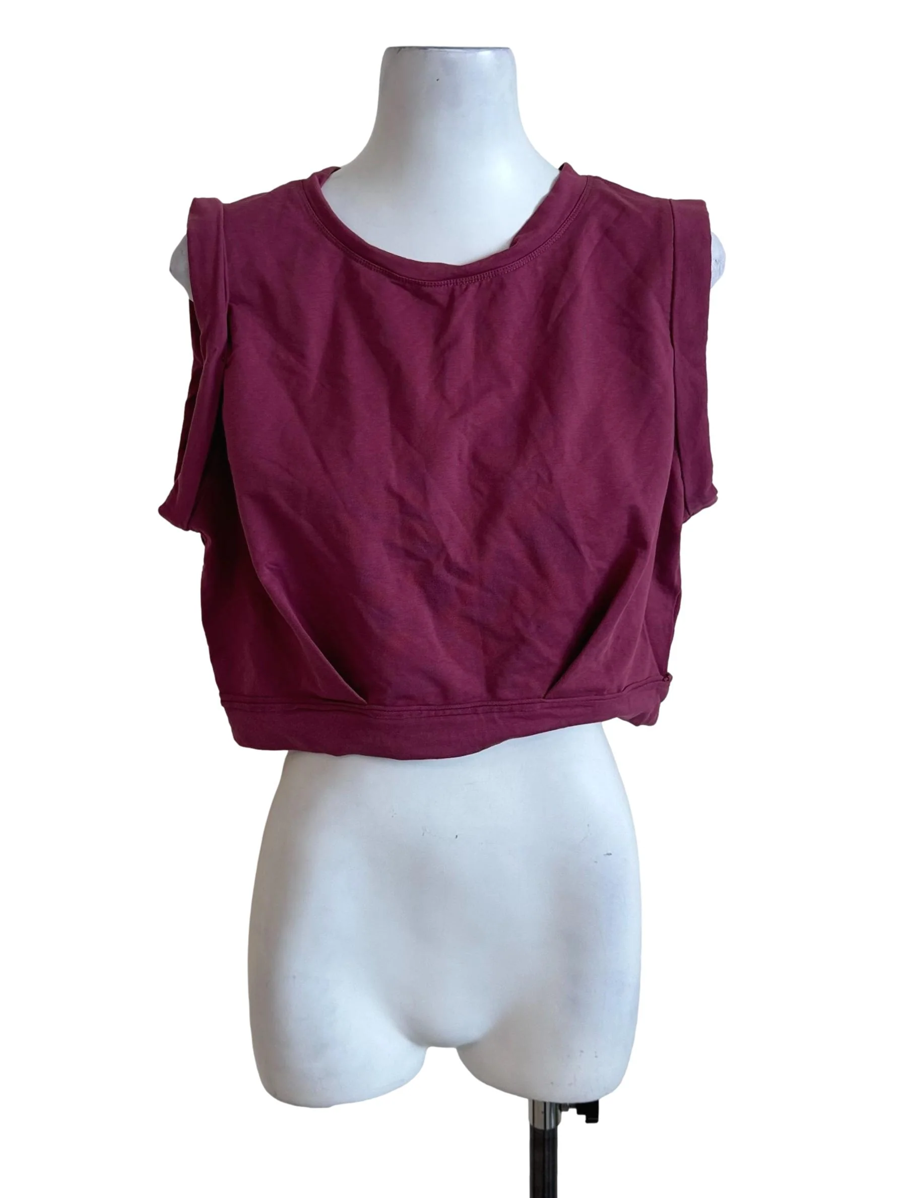 Magenta Purple Round Neck Sleeveless Top
