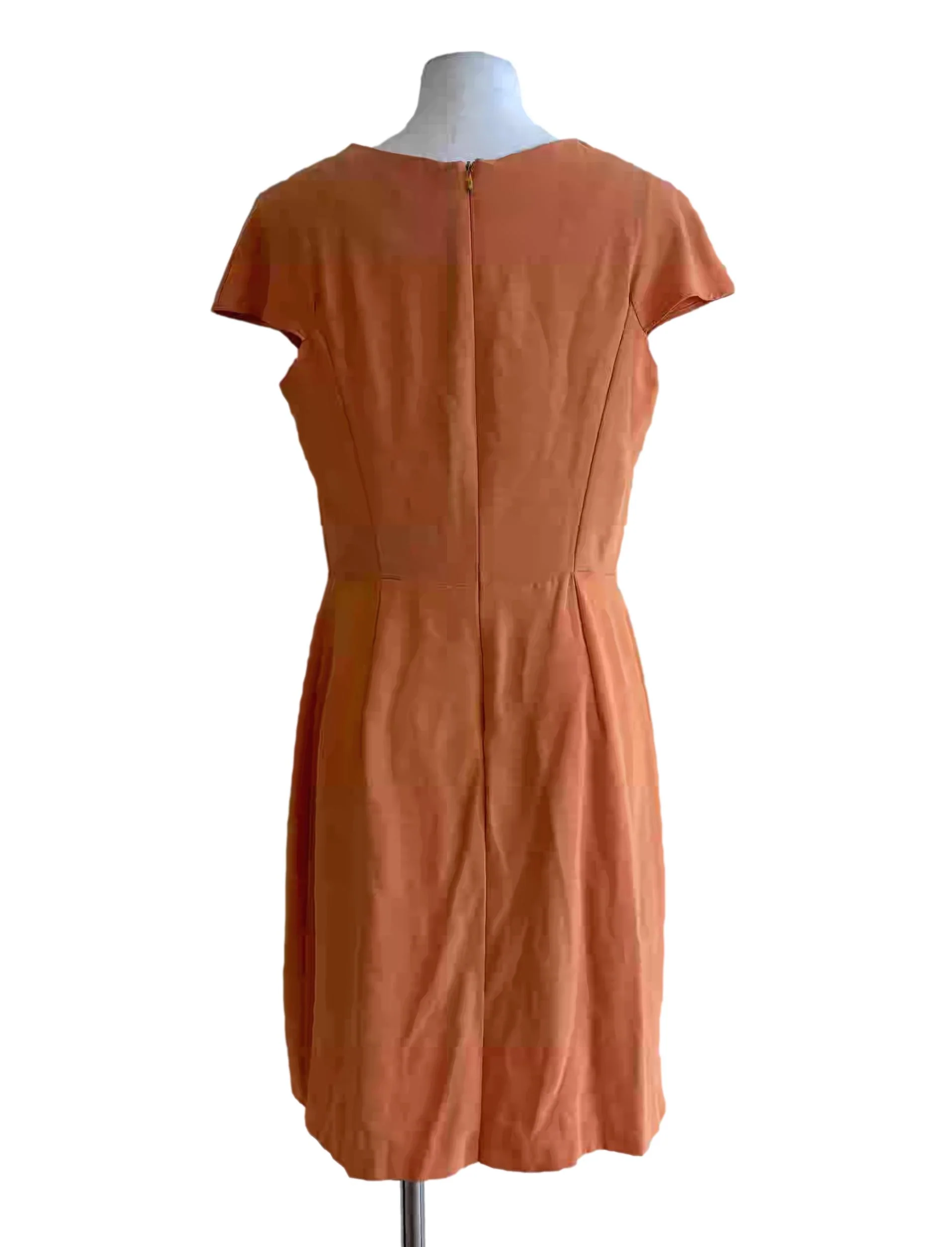 Mandarin Orange Short Sleeve Ruffle Dress - Image 2
